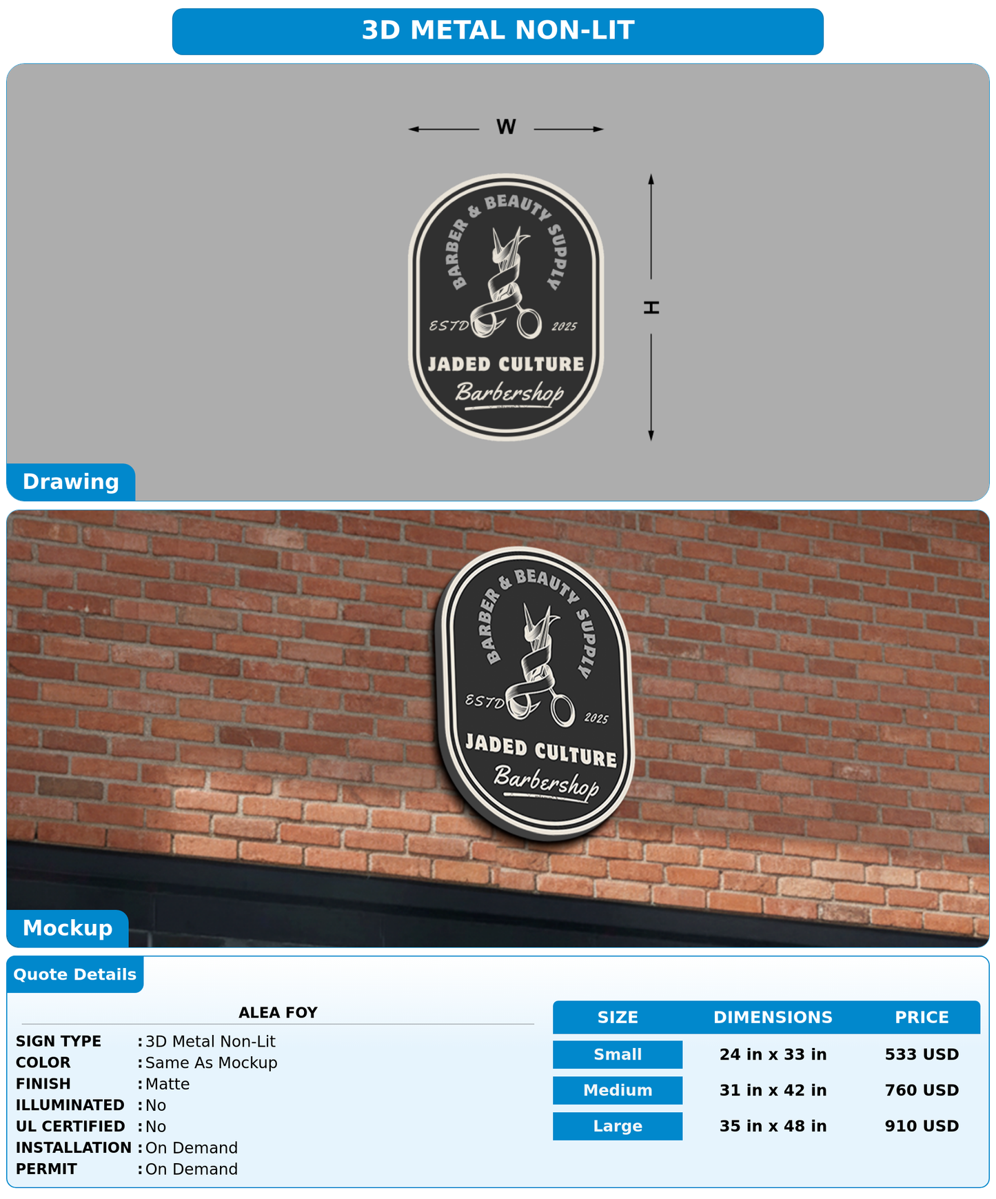 CUSTOM MOCKUP SIGN FOR Alea Foy