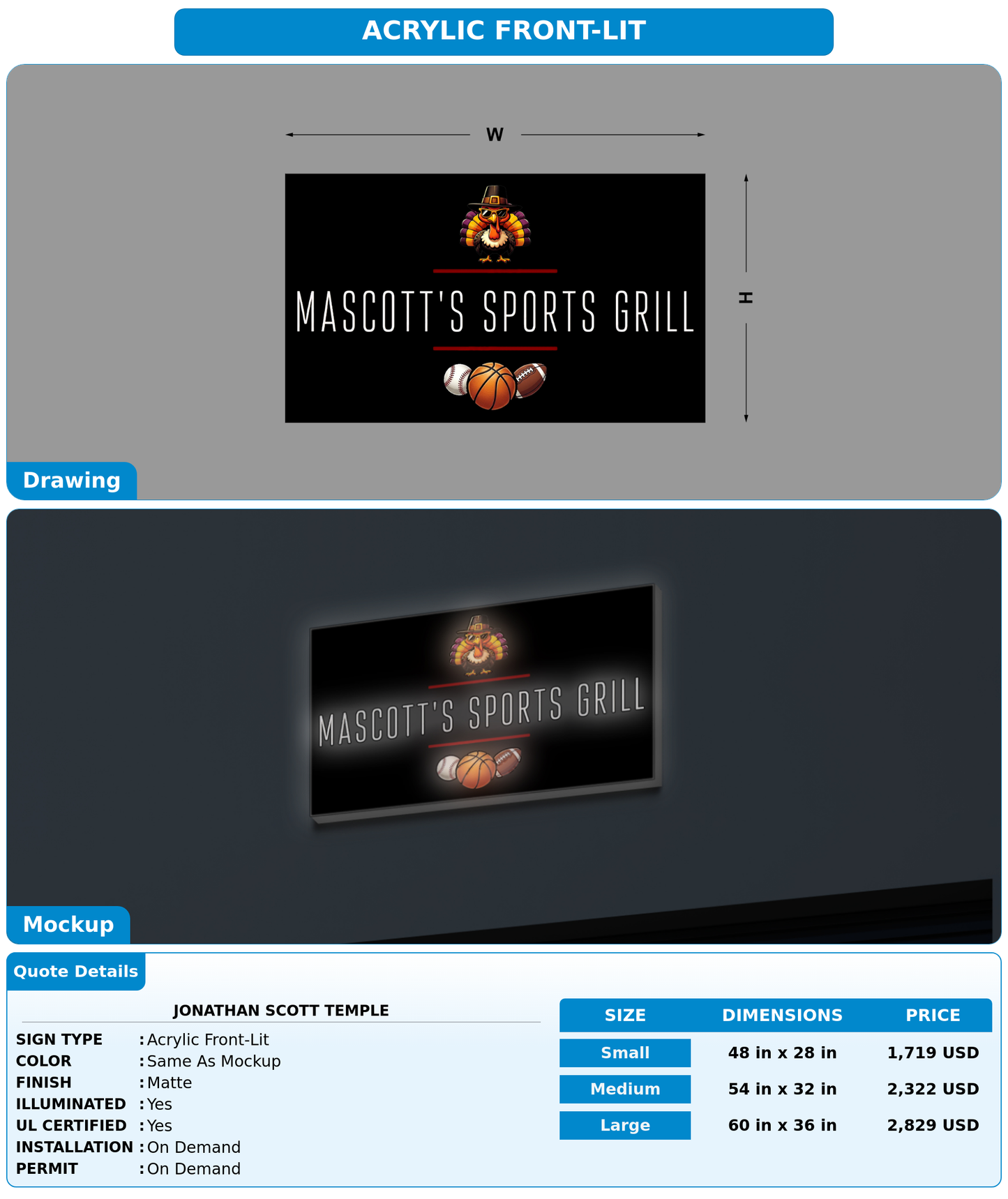 CUSTOM MOCKUP SIGN FOR Jonathan Scott TEMPLE