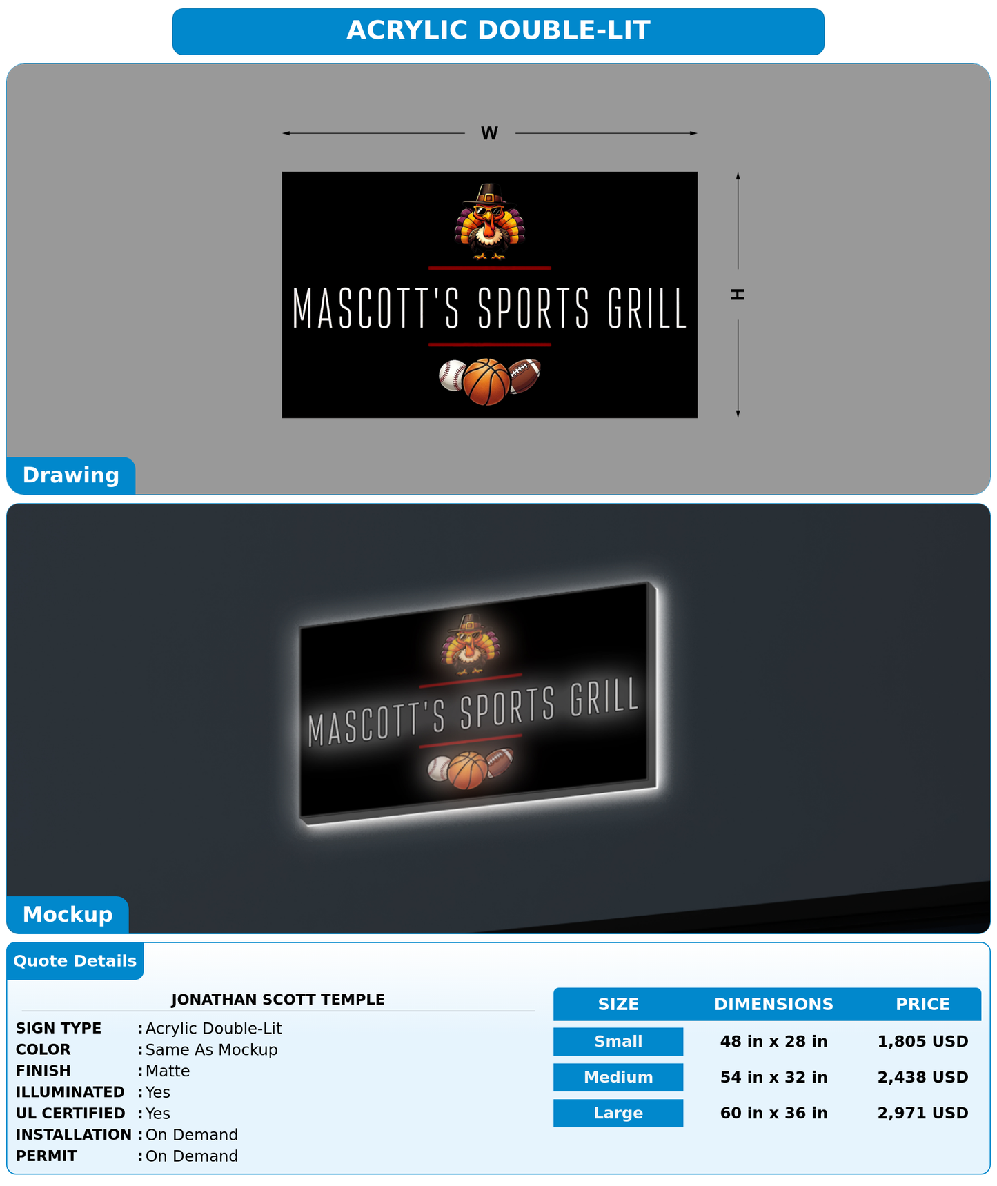 CUSTOM MOCKUP SIGN FOR Jonathan Scott TEMPLE