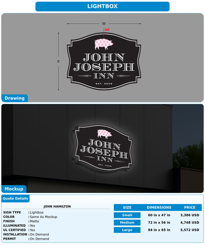 CUSTOM MOCKUP SIGN FOR JOHN HAMILTON