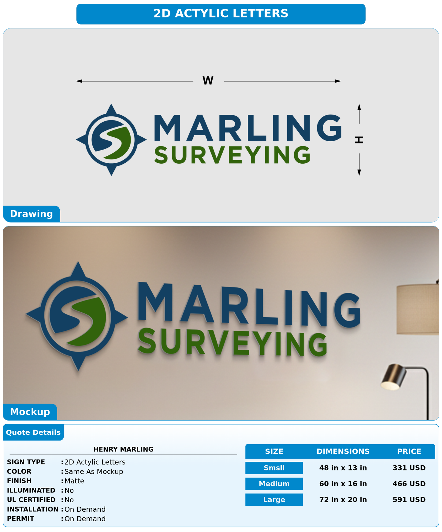 CUSTOM MOCKUP SIGN FOR Henry Marling
