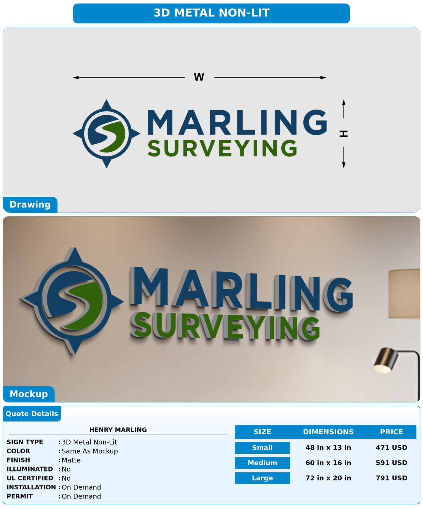 CUSTOM MOCKUP SIGN FOR Henry Marling