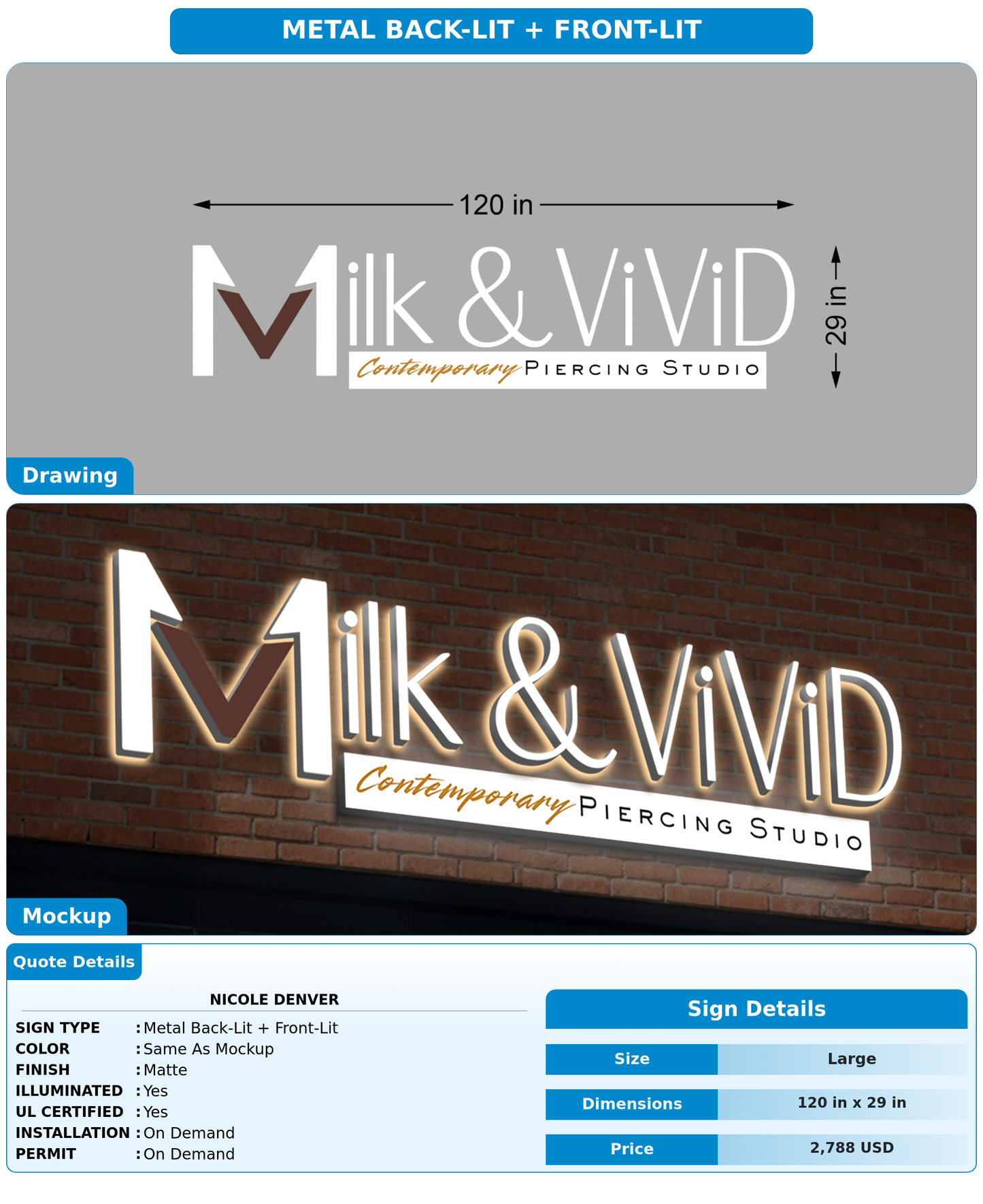CUSTOM MOCKUP SIGN FOR Nicole Denver