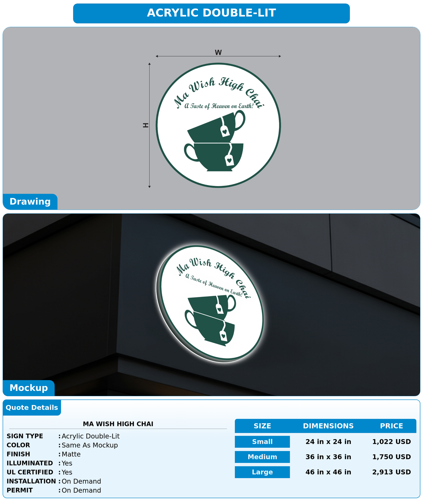 CUSTOM MOCKUP SIGN FOR Ma Wish  High Chai