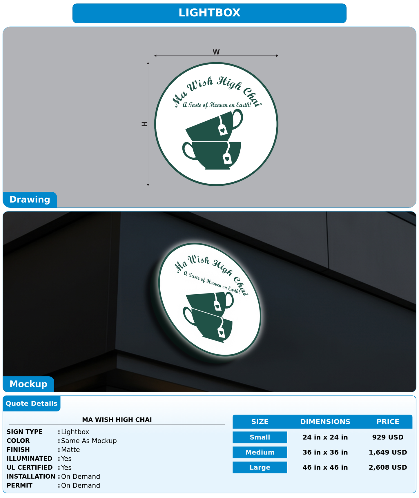 CUSTOM MOCKUP SIGN FOR Ma Wish  High Chai