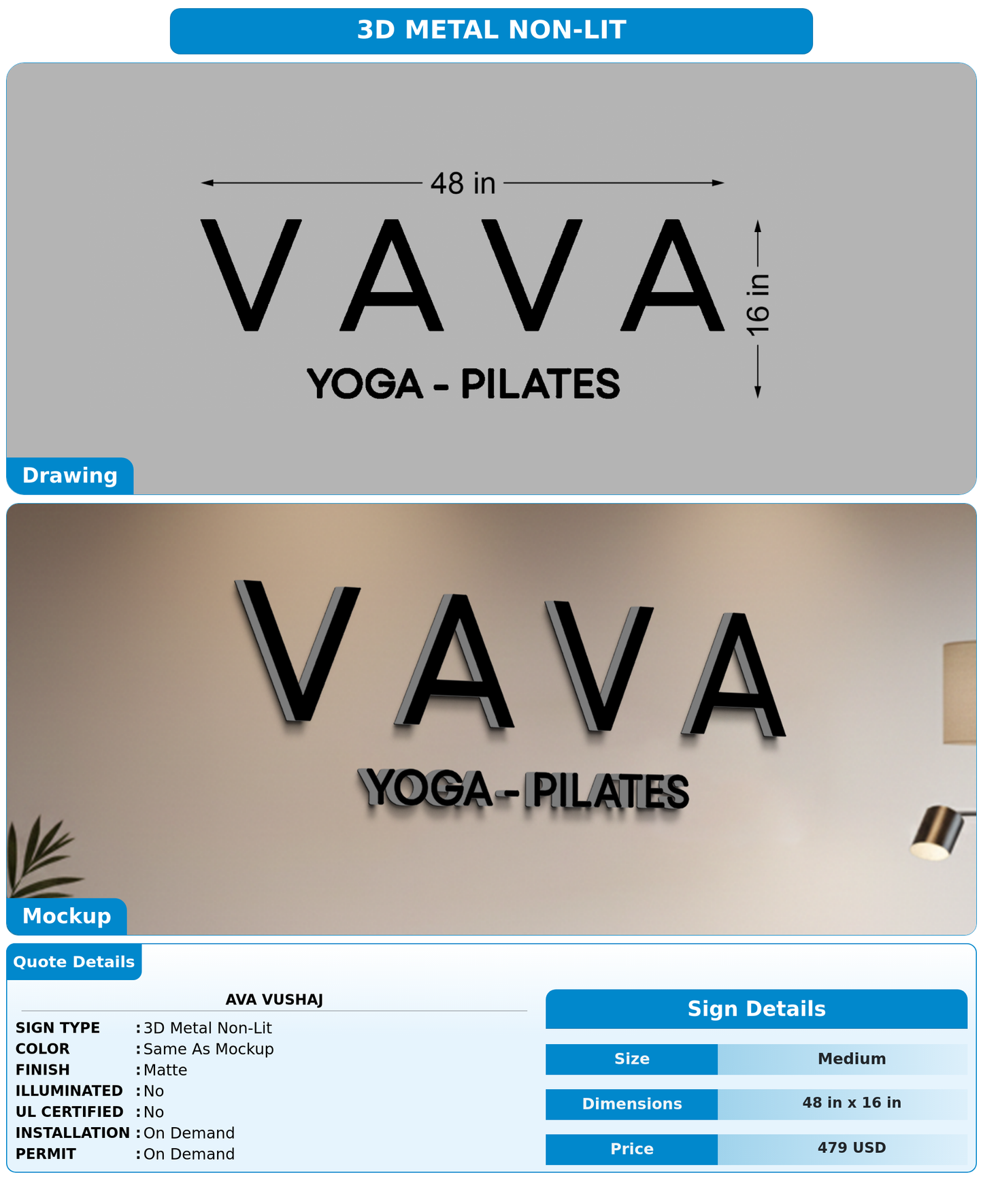 CUSTOM MOCKUP SIGN FOR Ava Vushaj