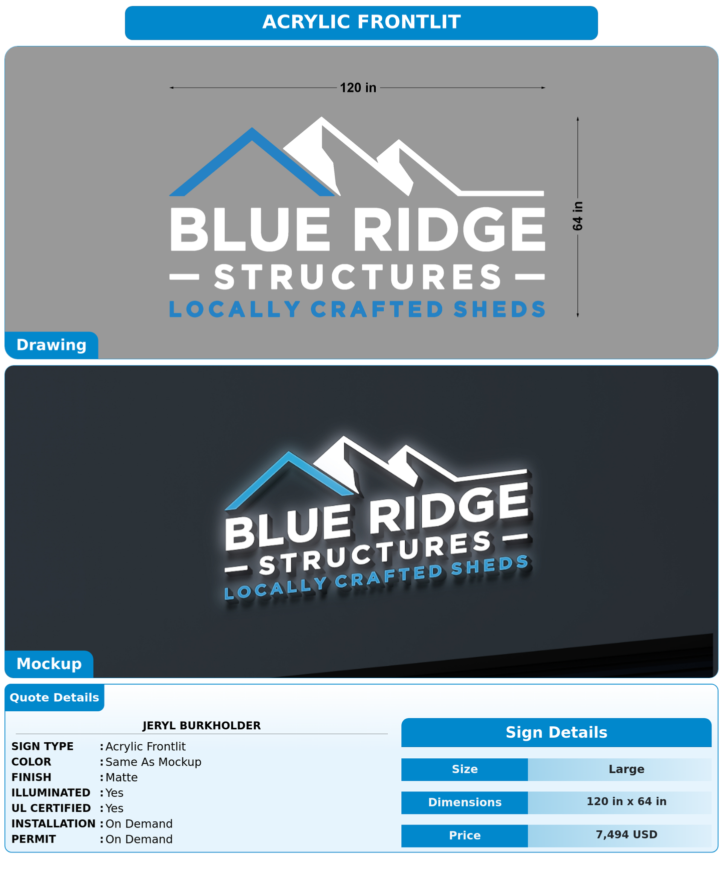 CUSTOM MOCKUP SIGN FOR Jeryl Burkholder