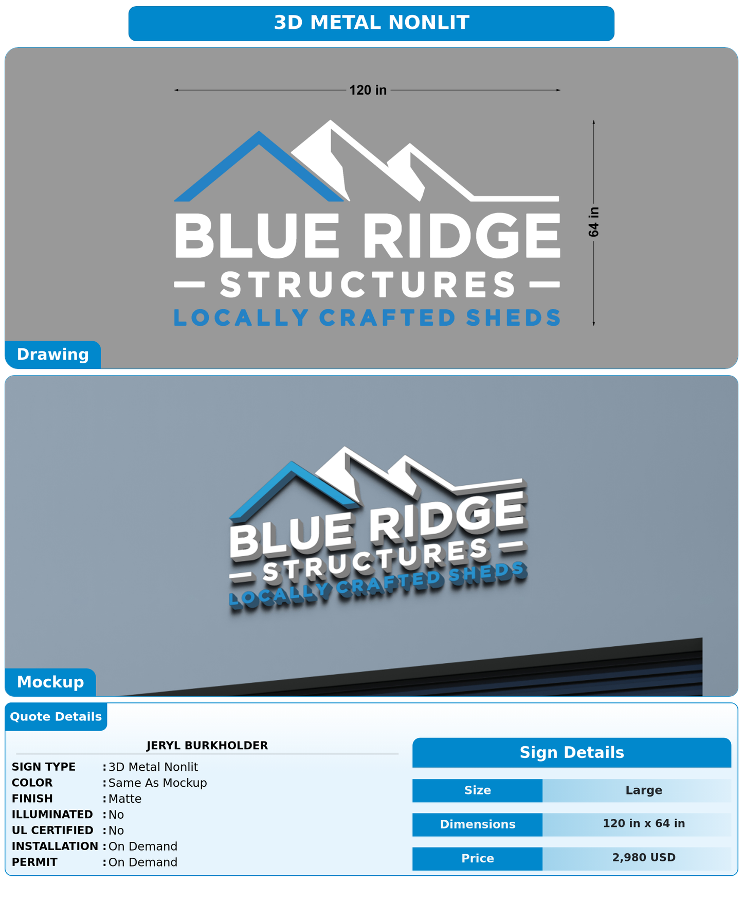 CUSTOM MOCKUP SIGN FOR Jeryl Burkholder