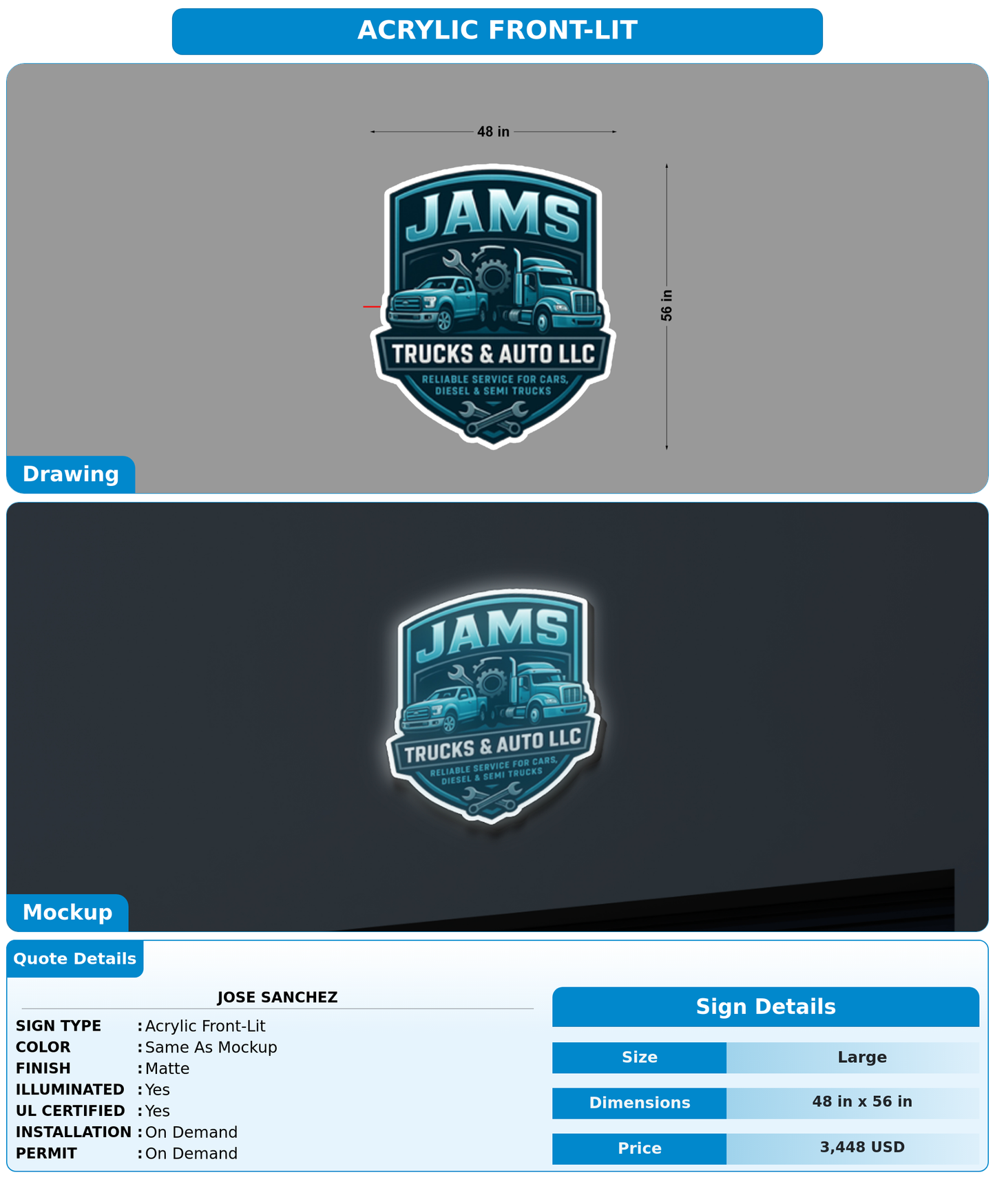 CUSTOM MOCKUP SIGN FOR Jose Sanchez