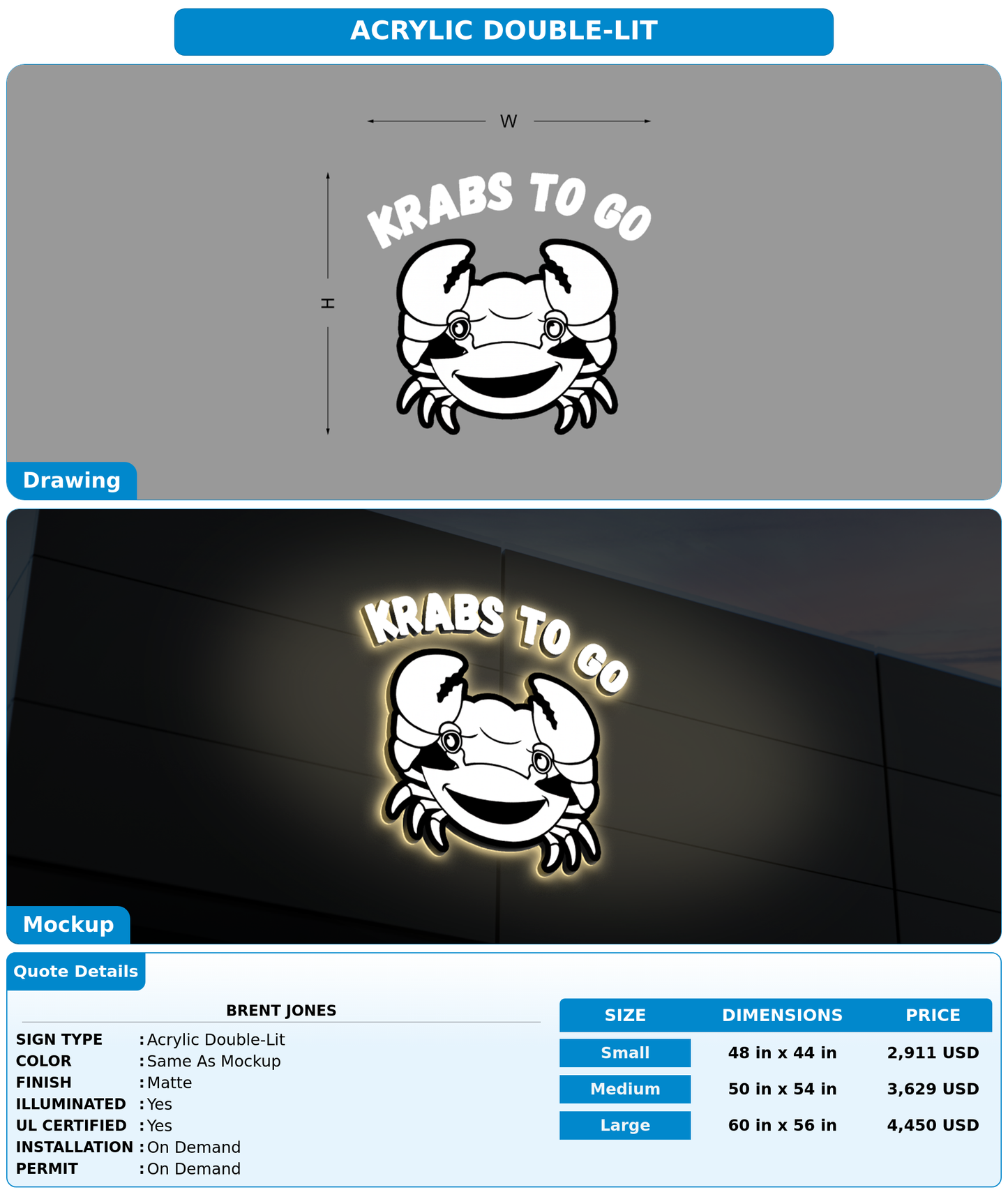 CUSTOM MOCKUP SIGN FOR Brent Jones