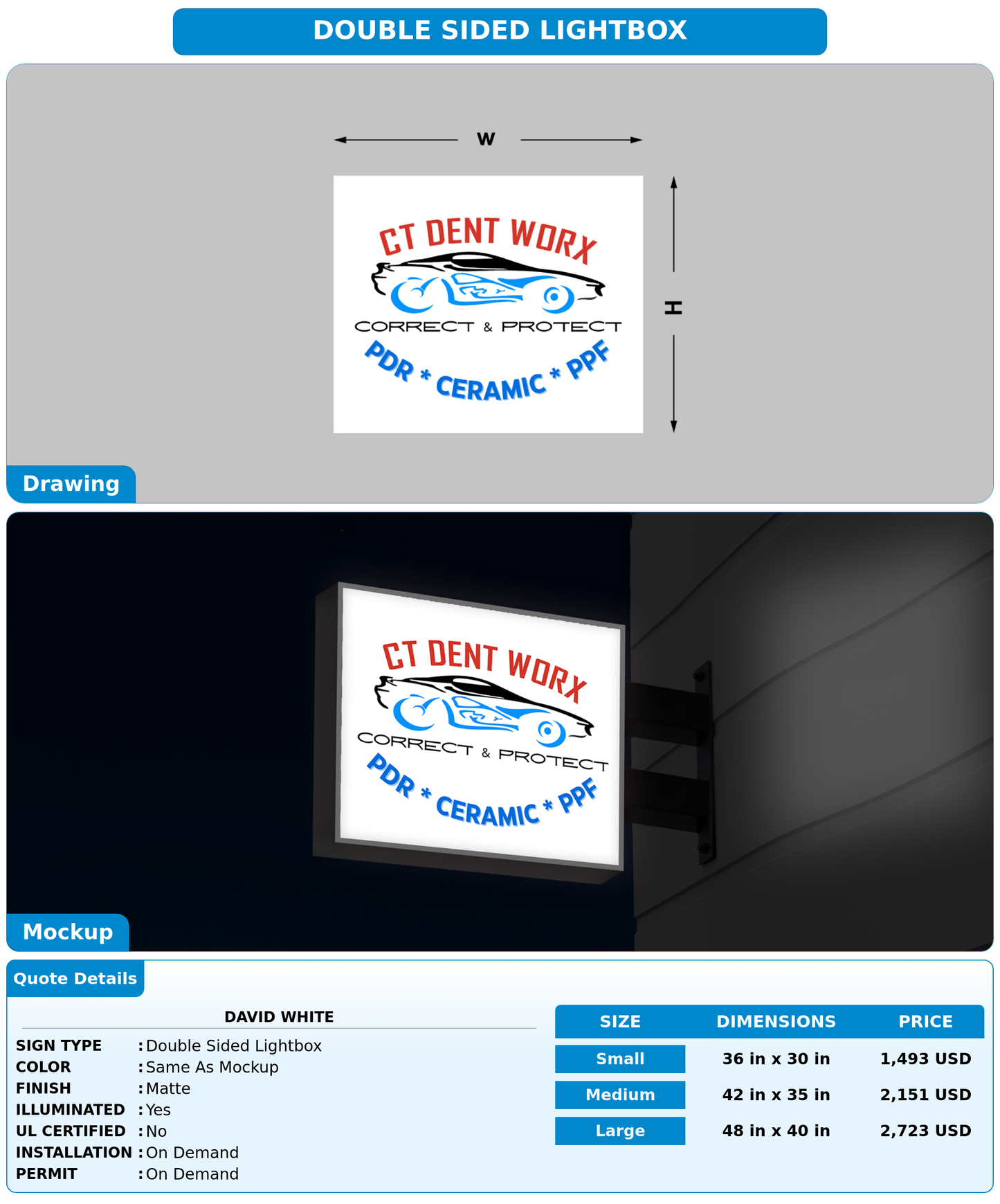 CUSTOM MOCKUP SIGN FOR David White