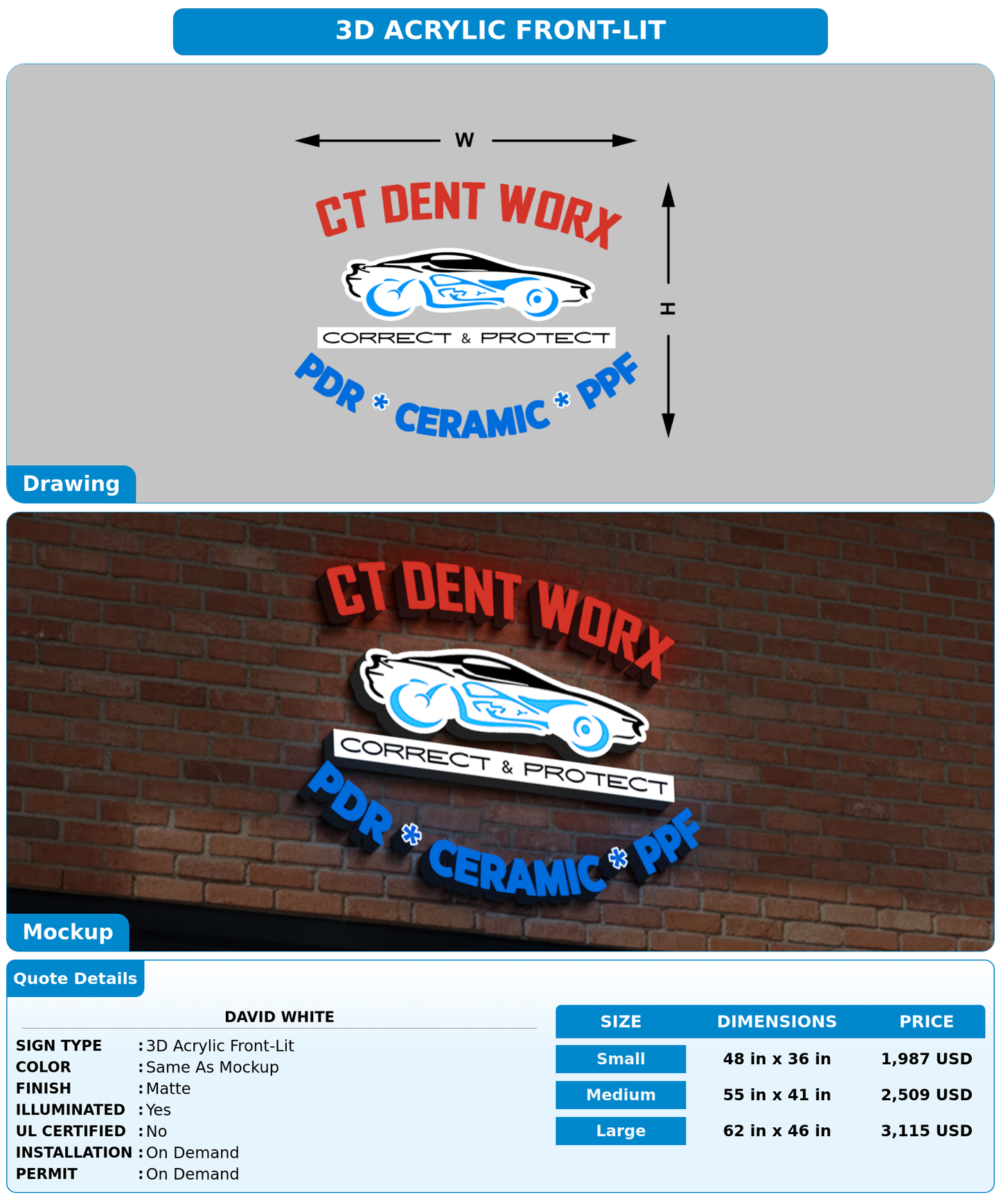 CUSTOM MOCKUP SIGN FOR David White