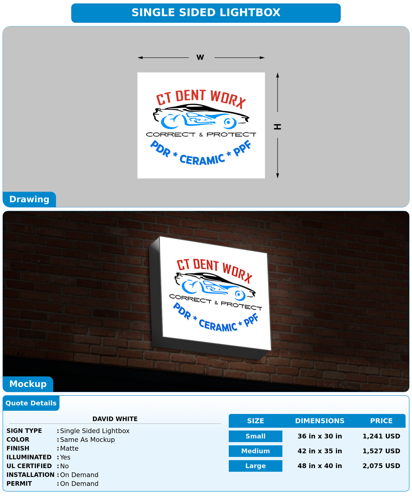 CUSTOM MOCKUP SIGN FOR David White