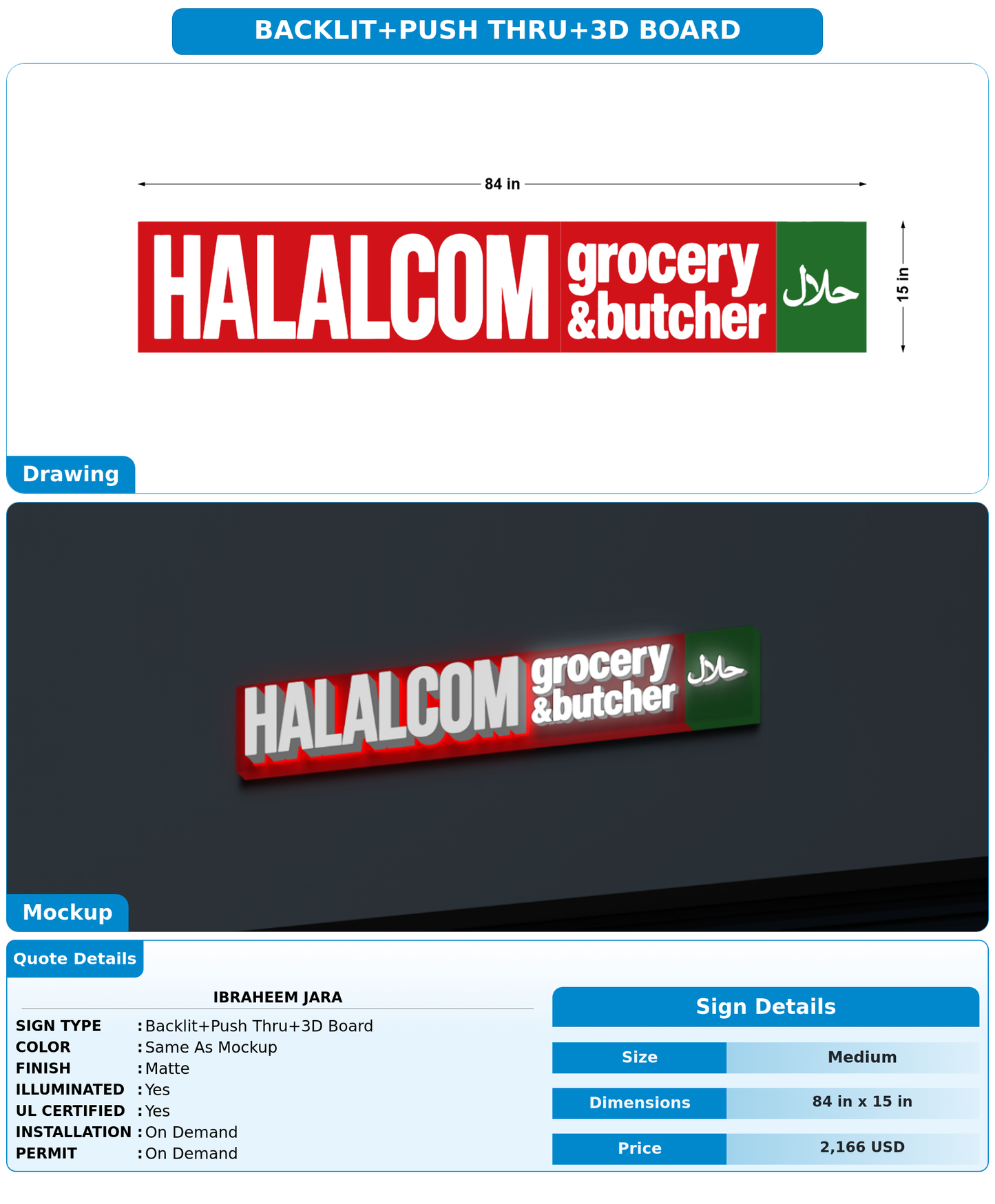 CUSTOM MOCKUP SIGN FOR Ibraheem Jara