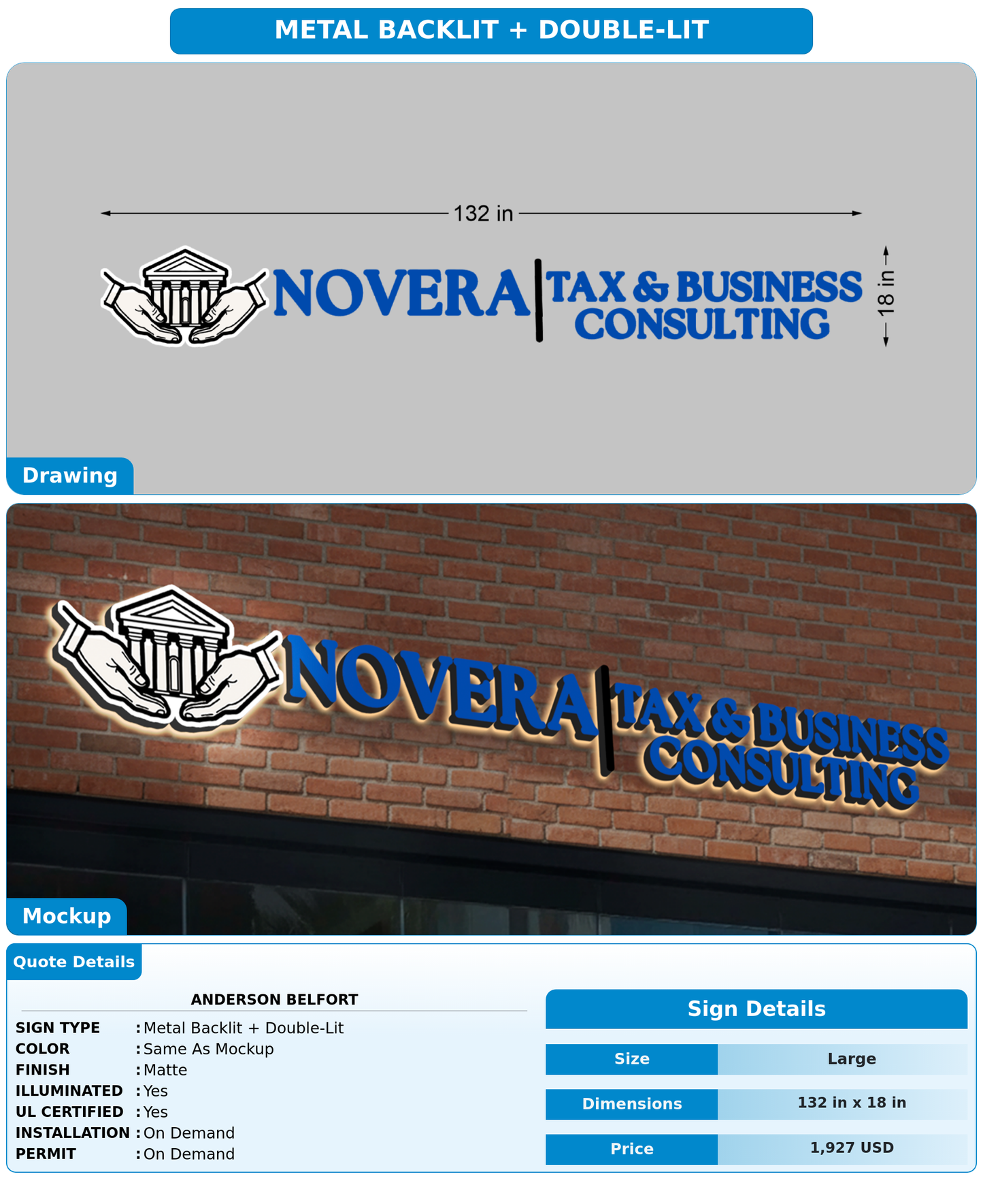 CUSTOM MOCKUP SIGN FOR ANDERSON BELFORT