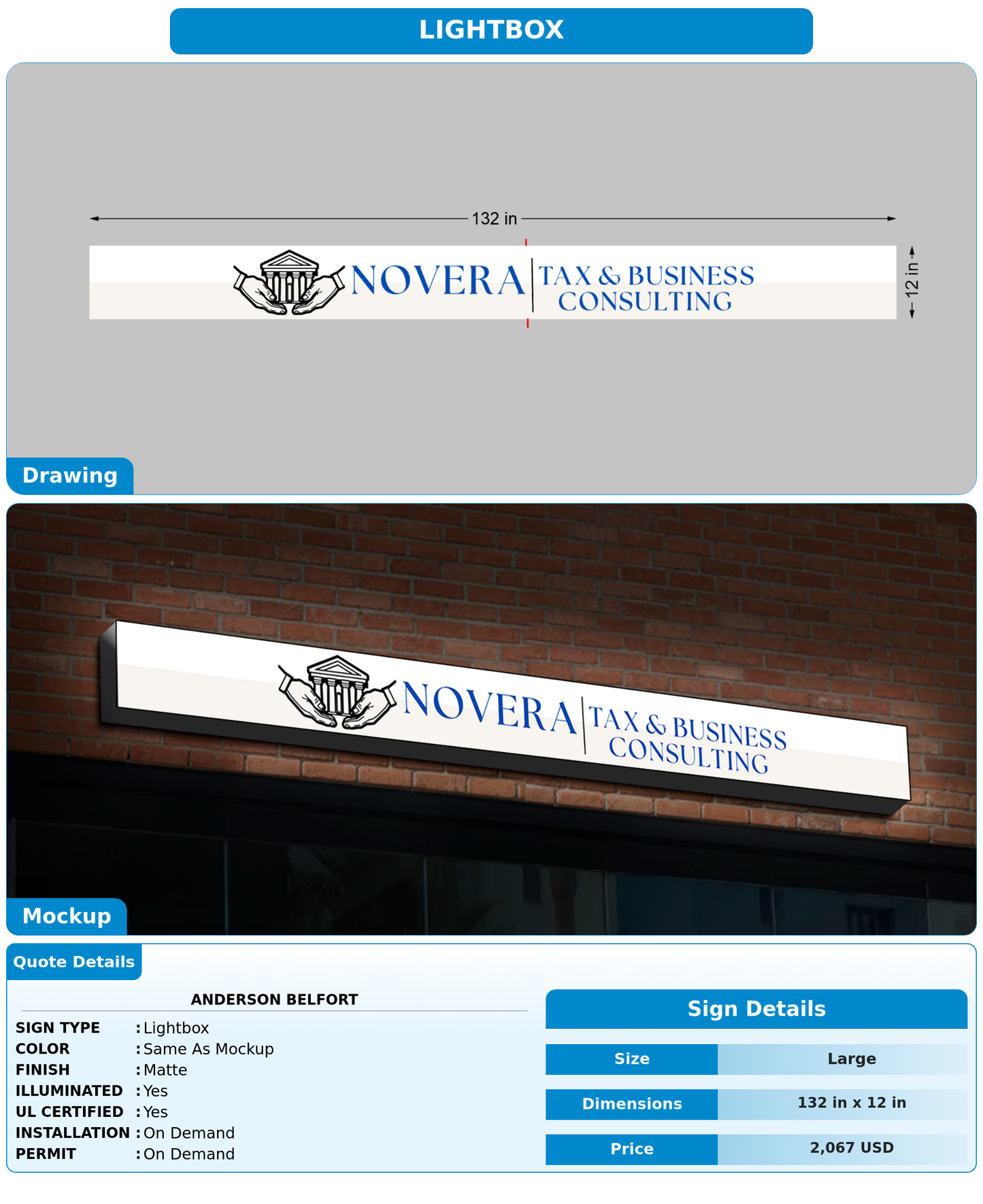 CUSTOM MOCKUP SIGN FOR ANDERSON BELFORT