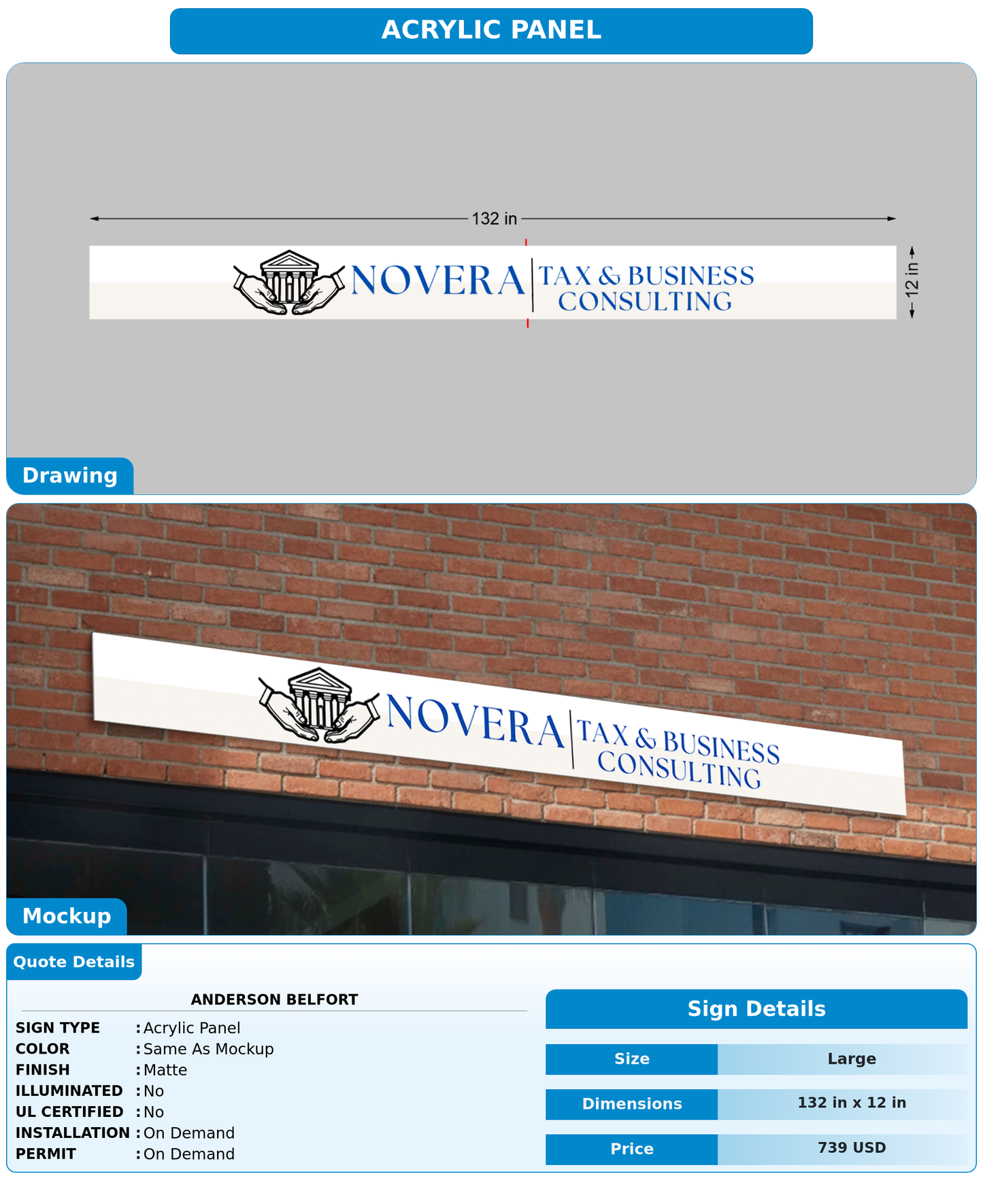 CUSTOM MOCKUP SIGN FOR ANDERSON BELFORT