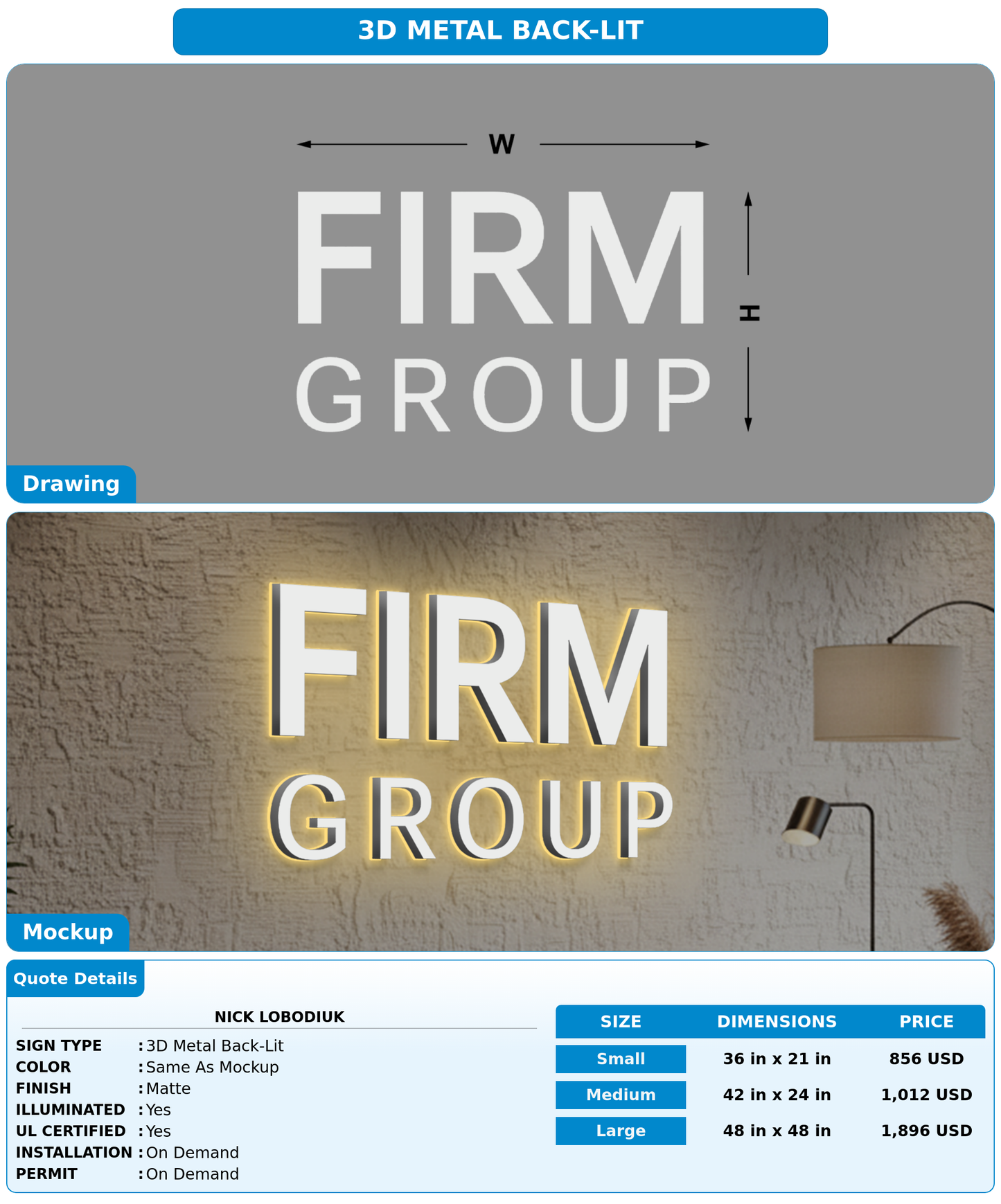 CUSTOM MOCKUP SIGN FOR Nick Lobodiuk
