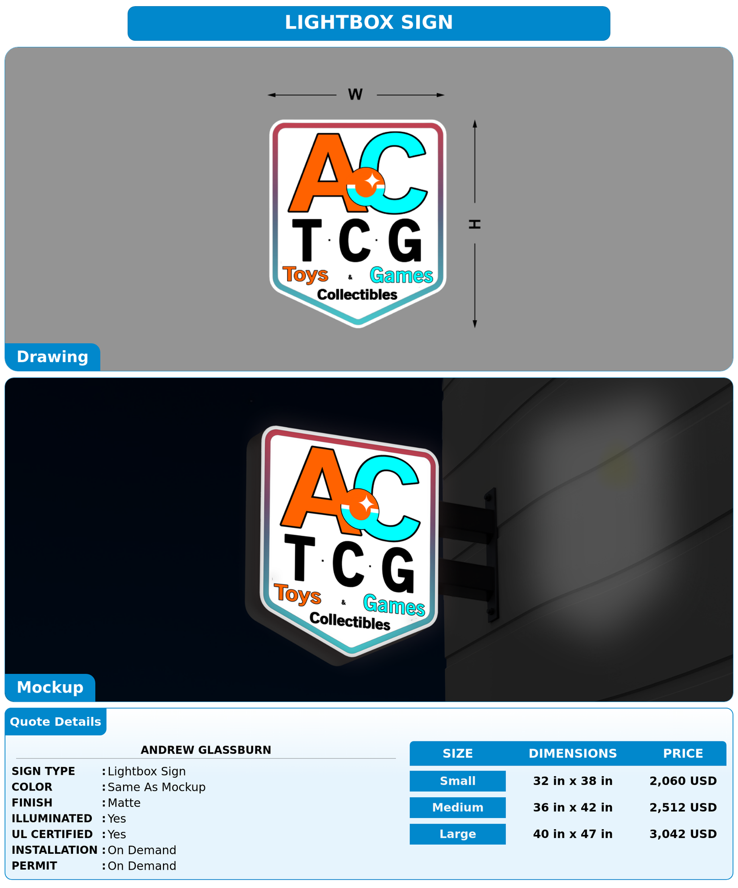CUSTOM MOCKUP SIGN FOR Andrew Glassburn