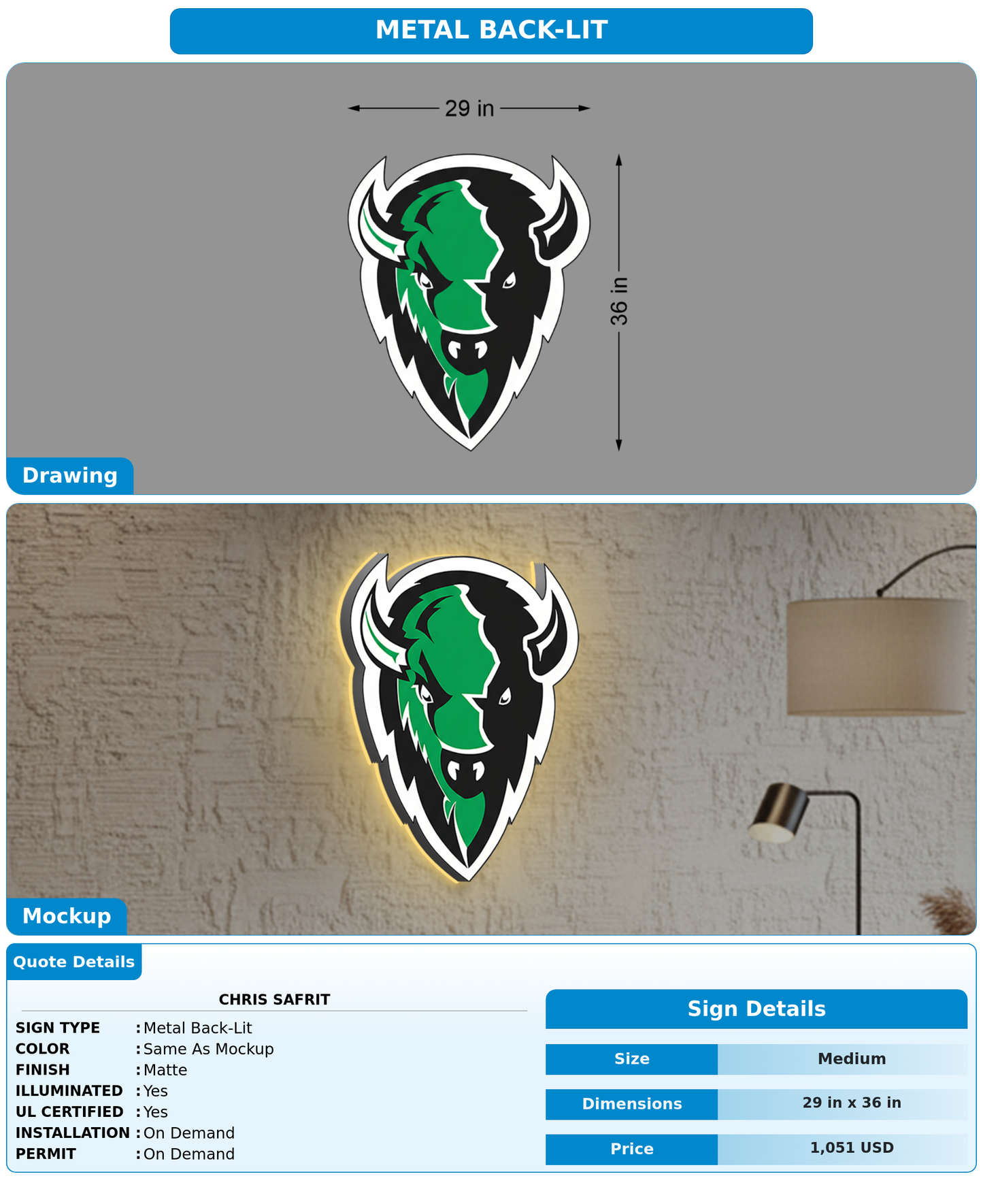 CUSTOM MOCKUP SIGN FOR Chris Safrit