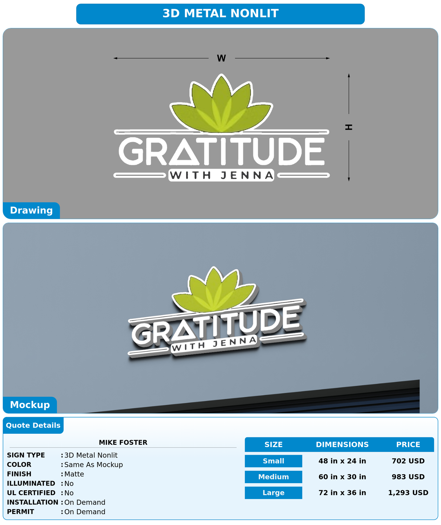 CUSTOM MOCKUP SIGN FOR Mike Foster