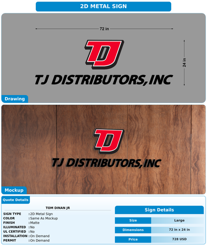 CUSTOM MOCKUP SIGN FOR Tom Dinan Jr