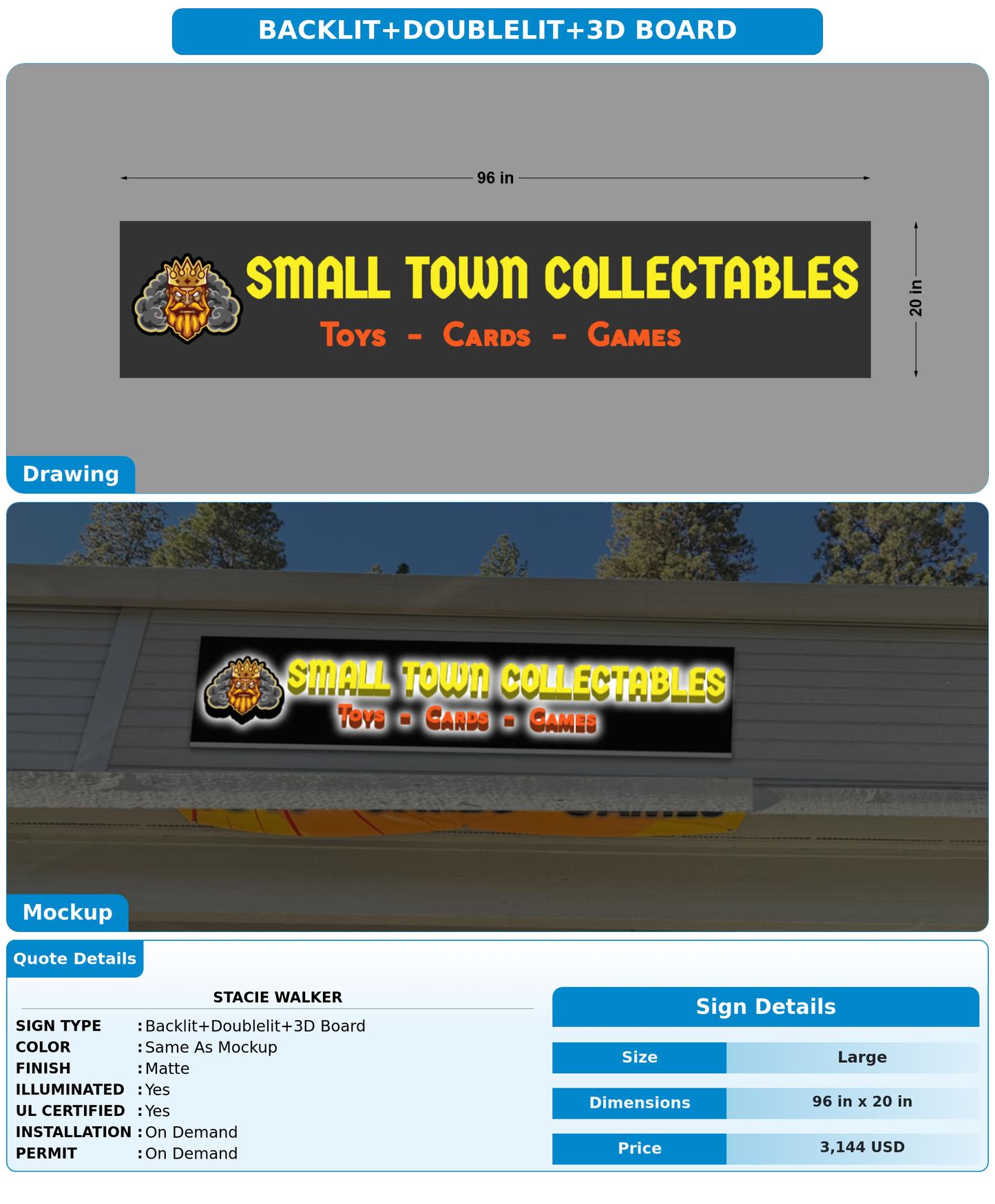 CUSTOM MOCKUP SIGN FOR Stacie Walker