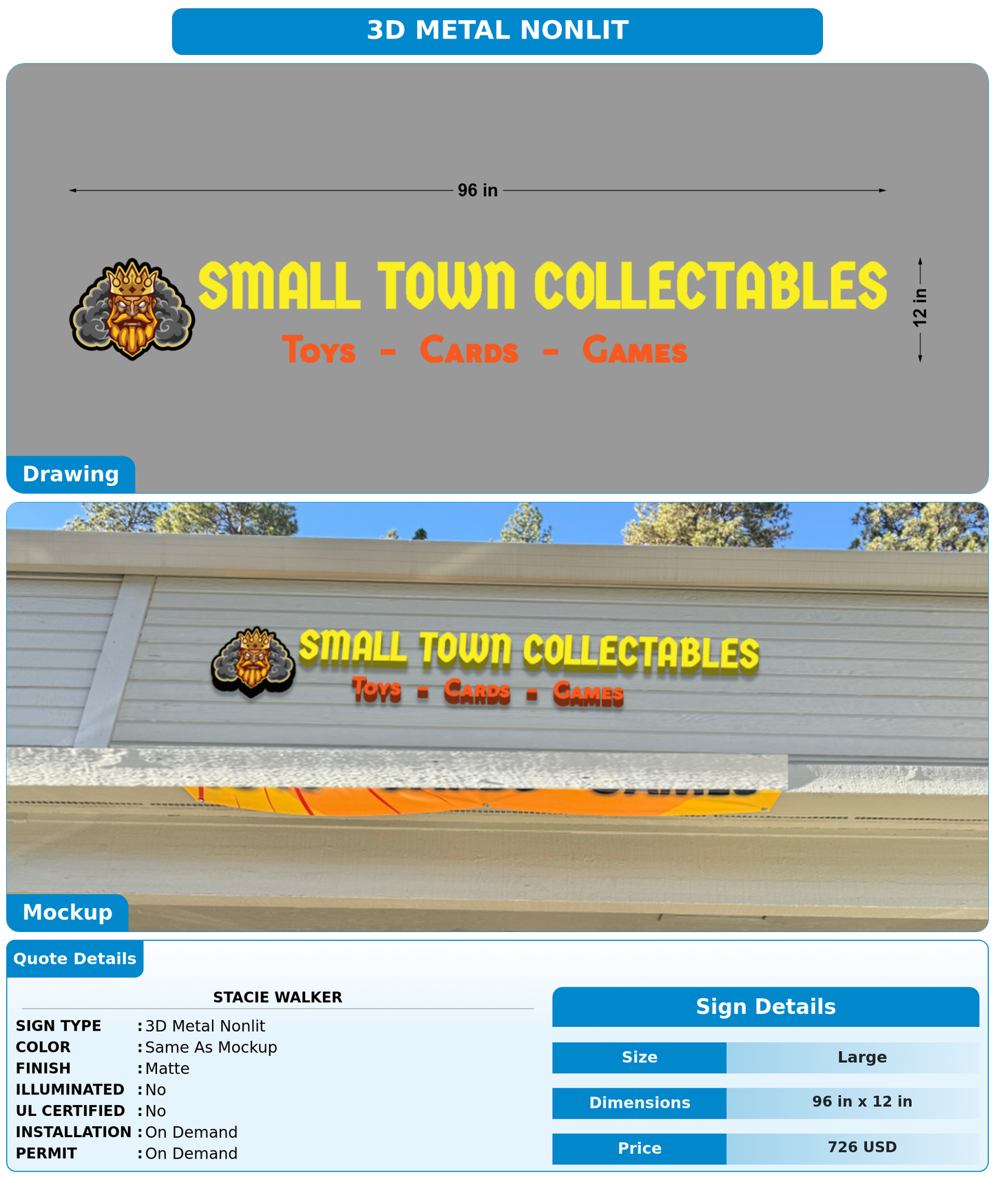 CUSTOM MOCKUP SIGN FOR Stacie Walker