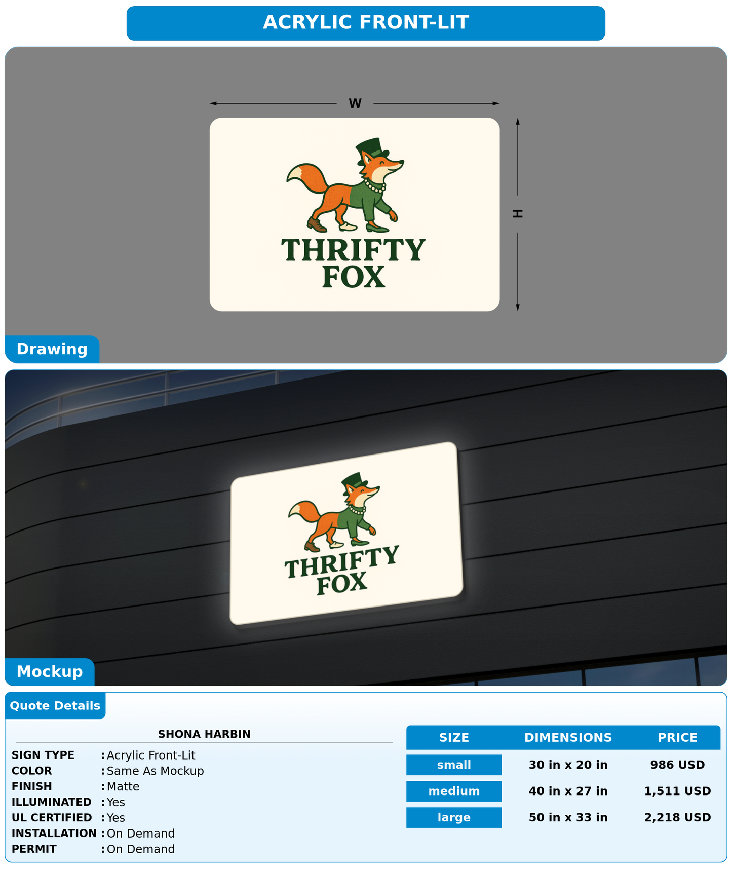 CUSTOM MOCKUP SIGN FOR Shona Harbin