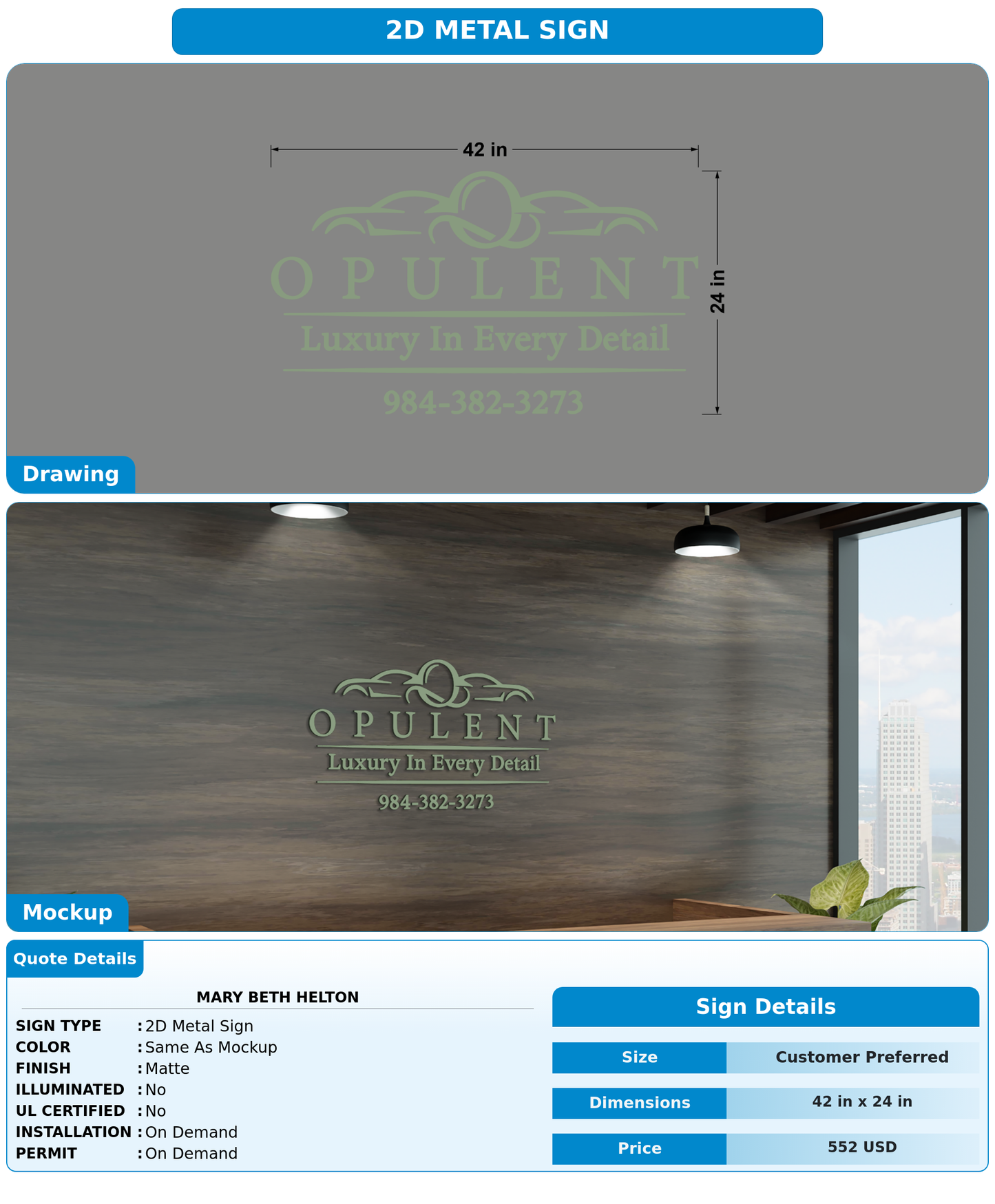 CUSTOM MOCKUP SIGN FOR Mary Beth Helton