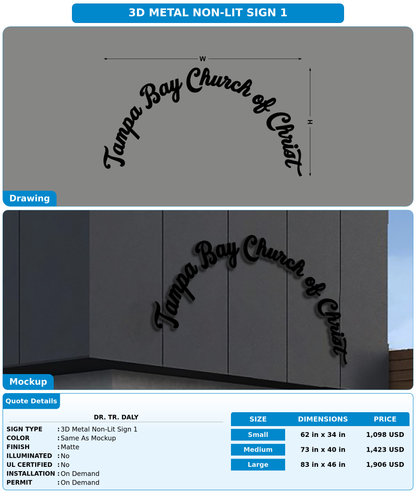 CUSTOM MOCKUP SIGN FOR Dr. TR. Daly