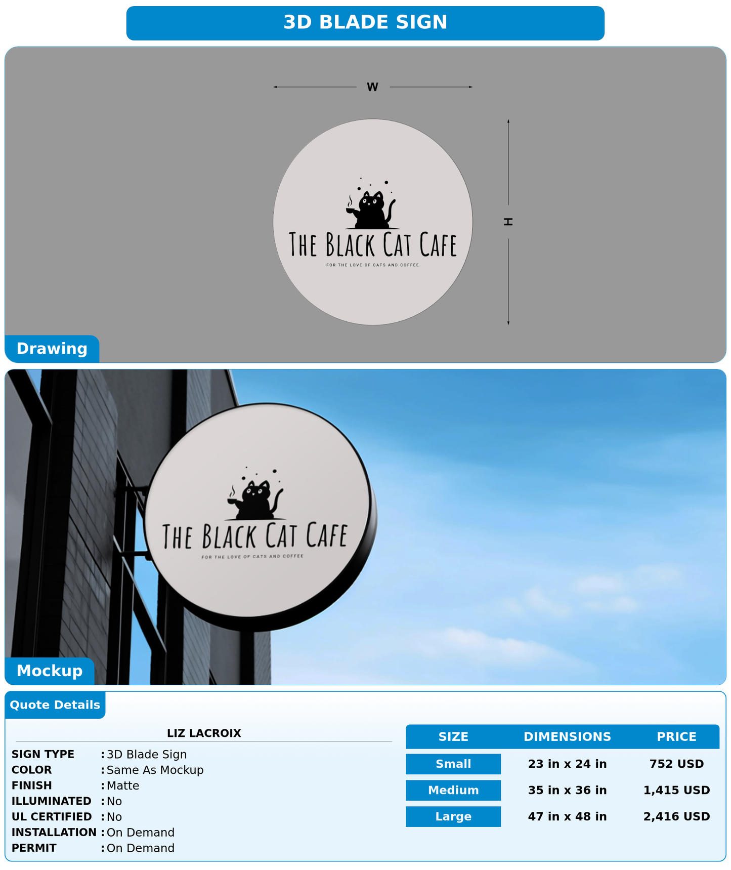 CUSTOM MOCKUP SIGN FOR Liz Lacroix