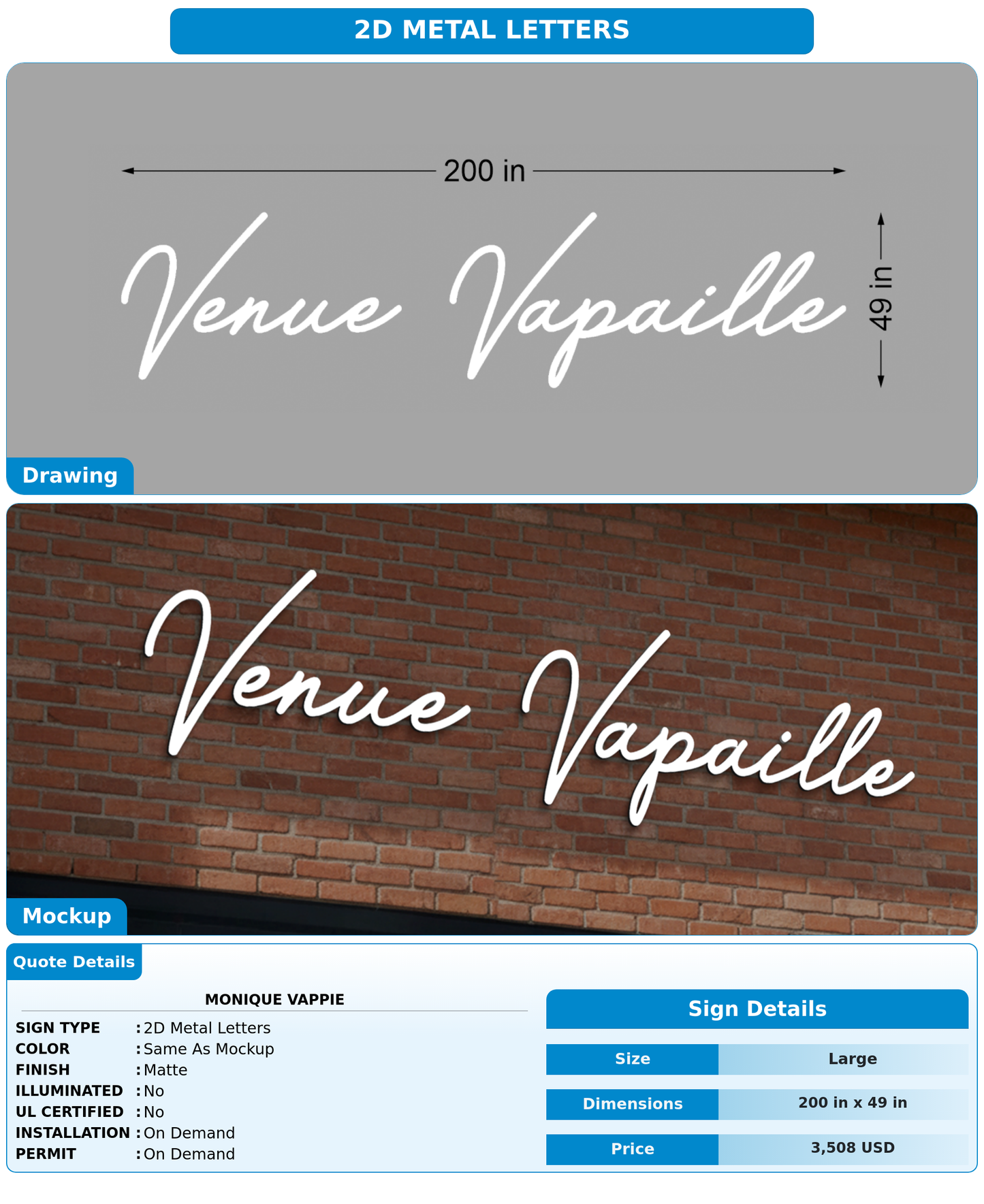 CUSTOM MOCKUP SIGN FOR Monique Vappie