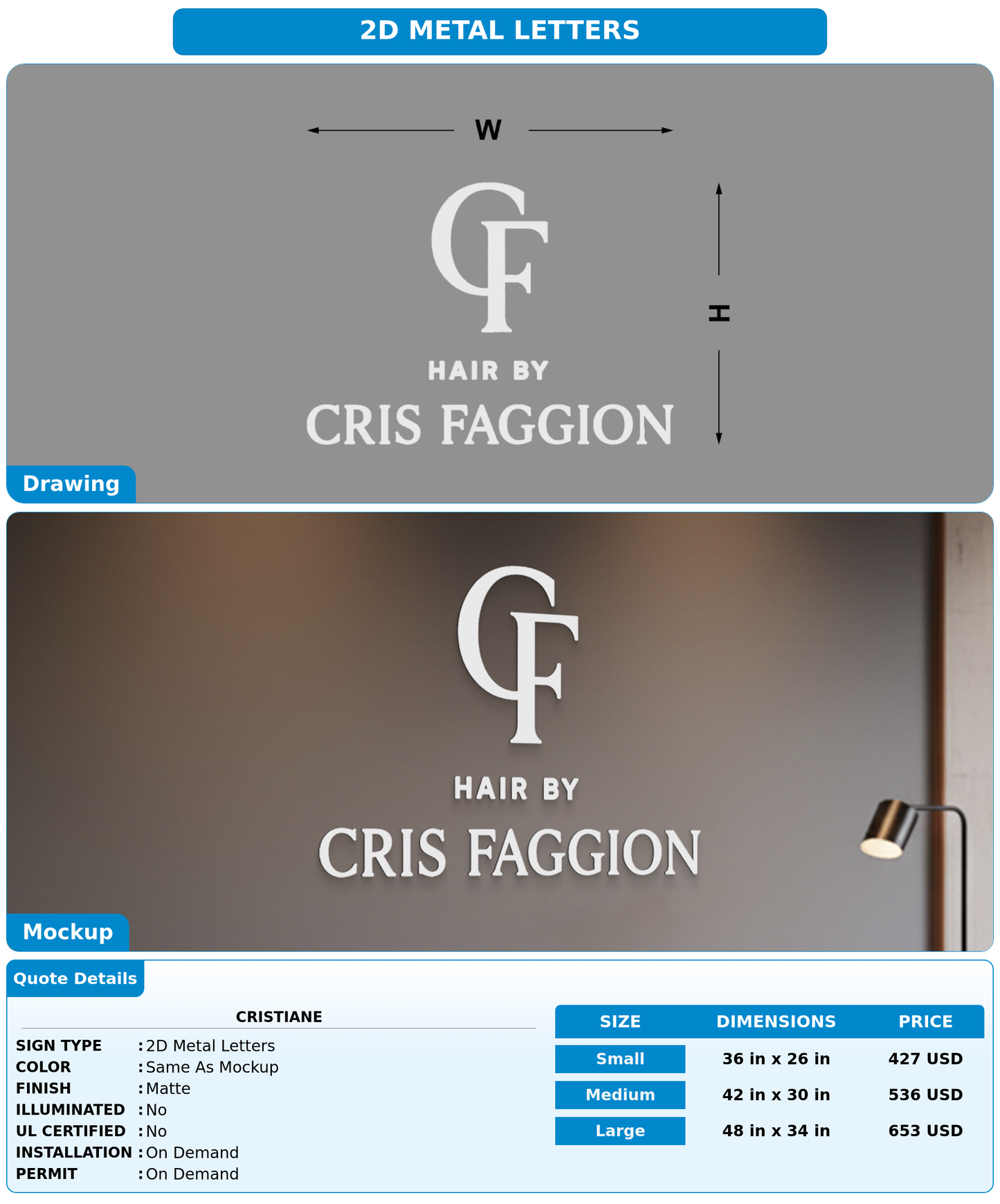 CUSTOM MOCKUP SIGN FOR Cristiane