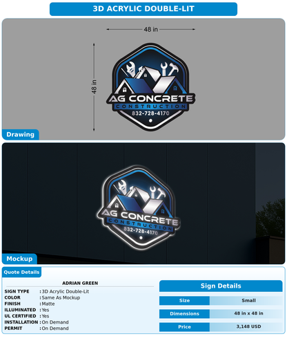 CUSTOM MOCKUP SIGN FOR Adrian Green