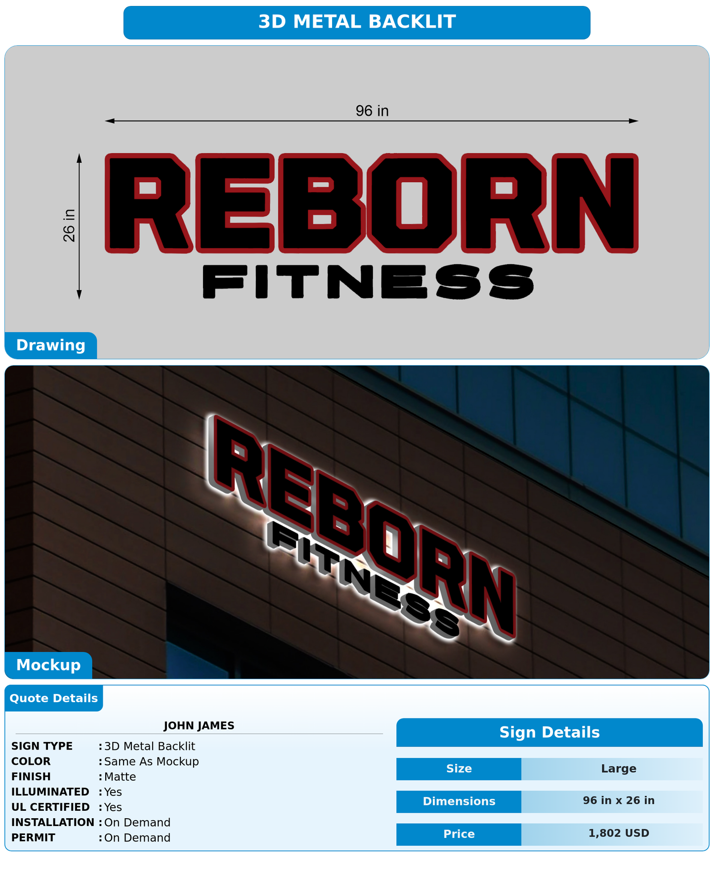 CUSTOM MOCKUP SIGN FOR John James