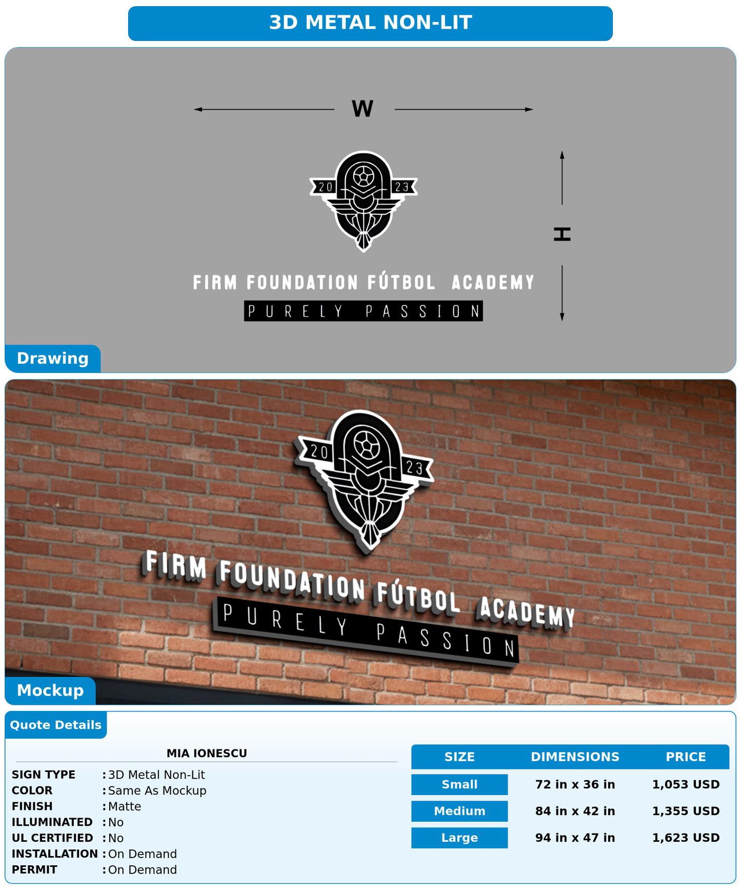 CUSTOM MOCKUP SIGN FOR Mia Ionescu