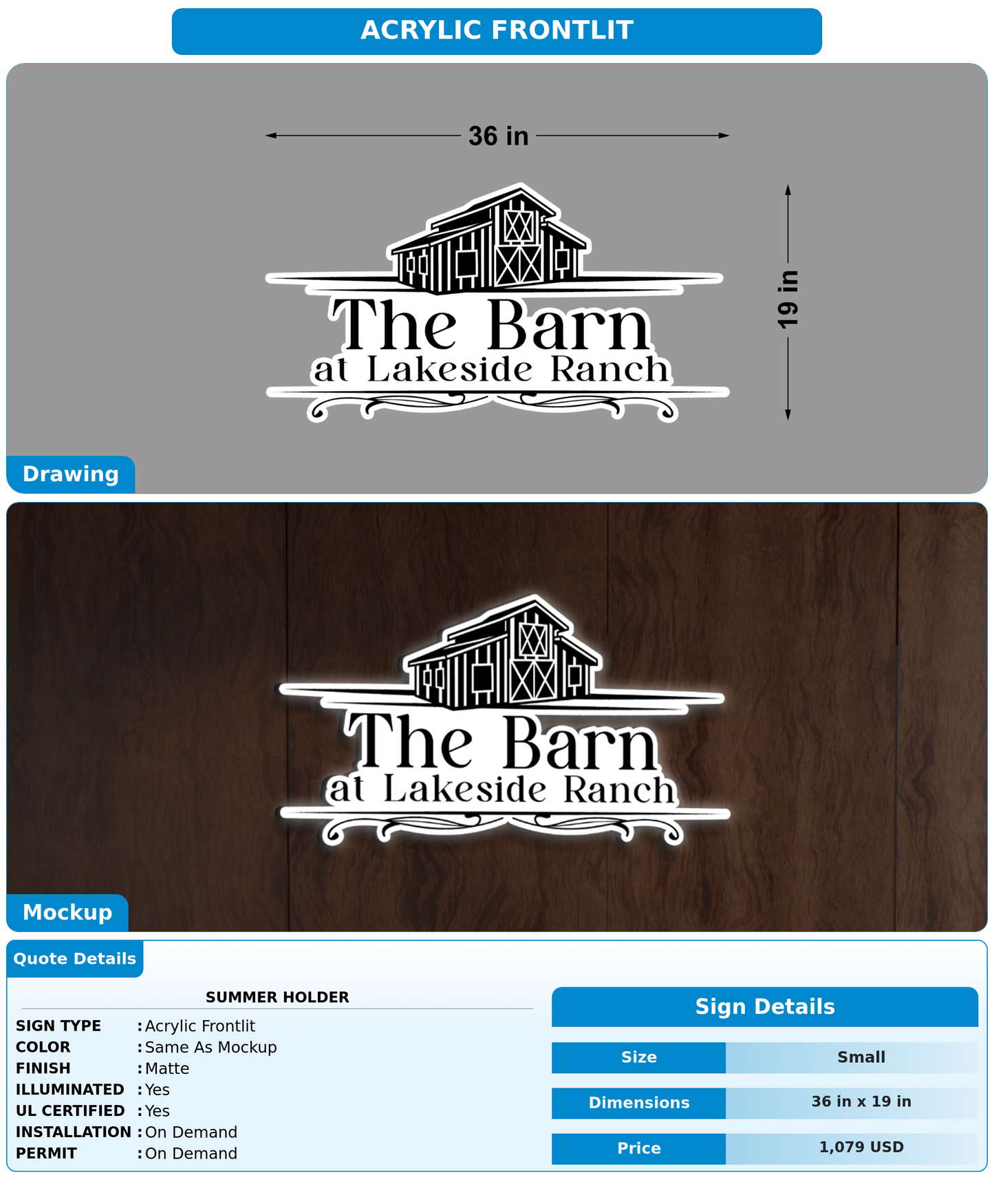 CUSTOM MOCKUP SIGN FOR Summer Holder
