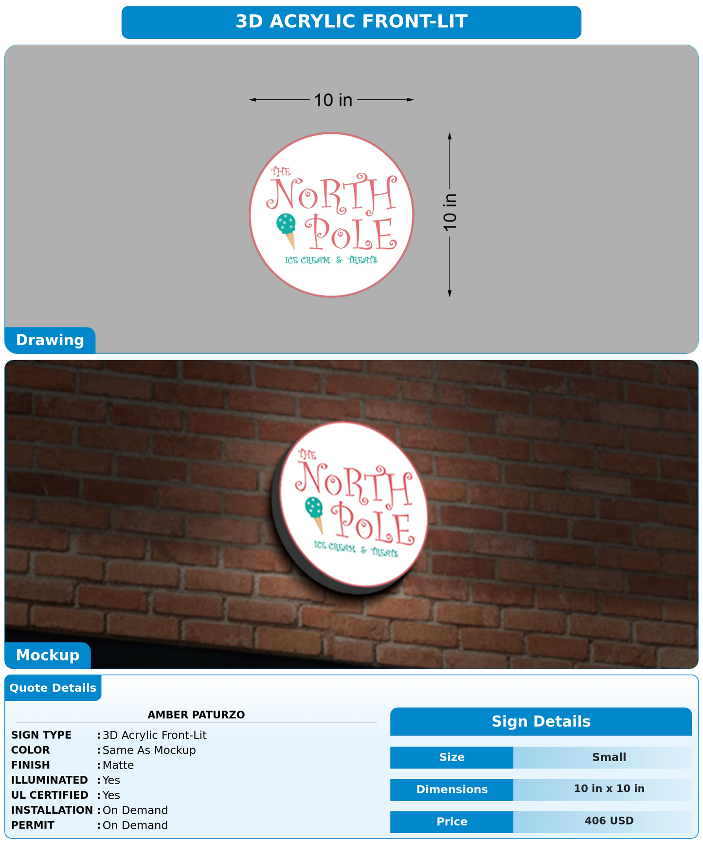 CUSTOM MOCKUP SIGN FOR Amber Paturzo