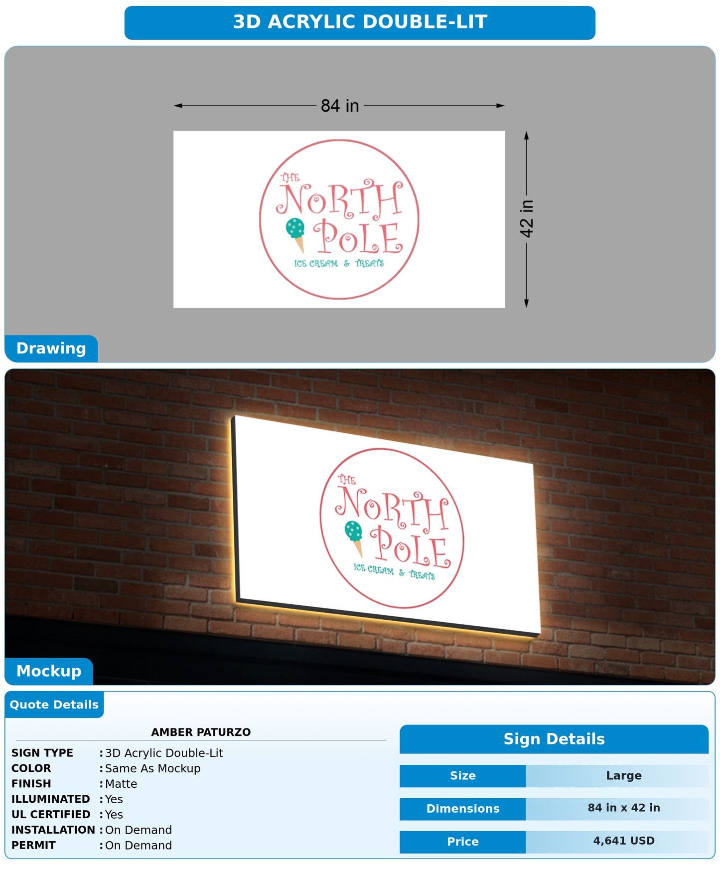 CUSTOM MOCKUP SIGN FOR Amber Paturzo