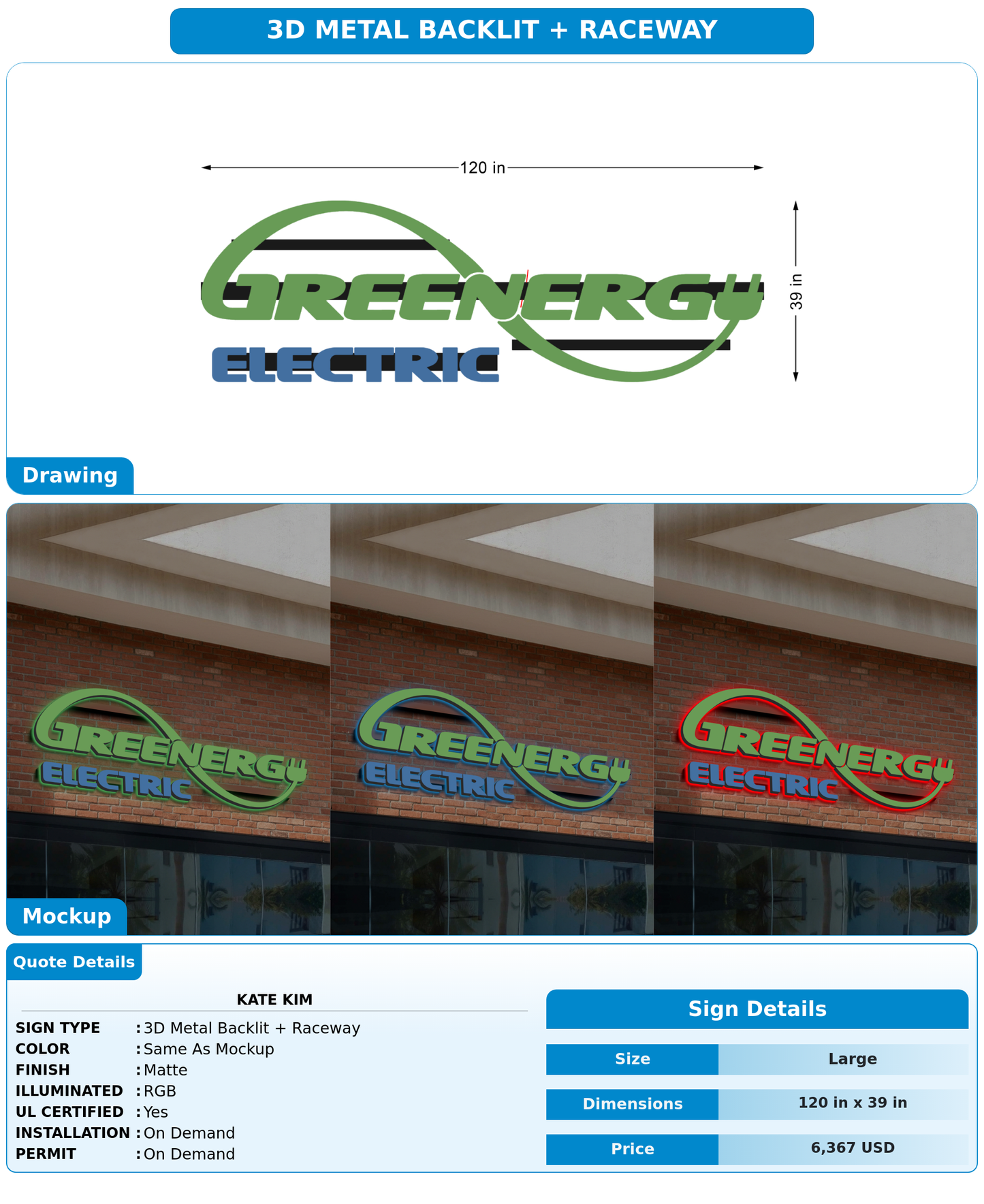 CUSTOM MOCKUP SIGN FOR Kate Kim