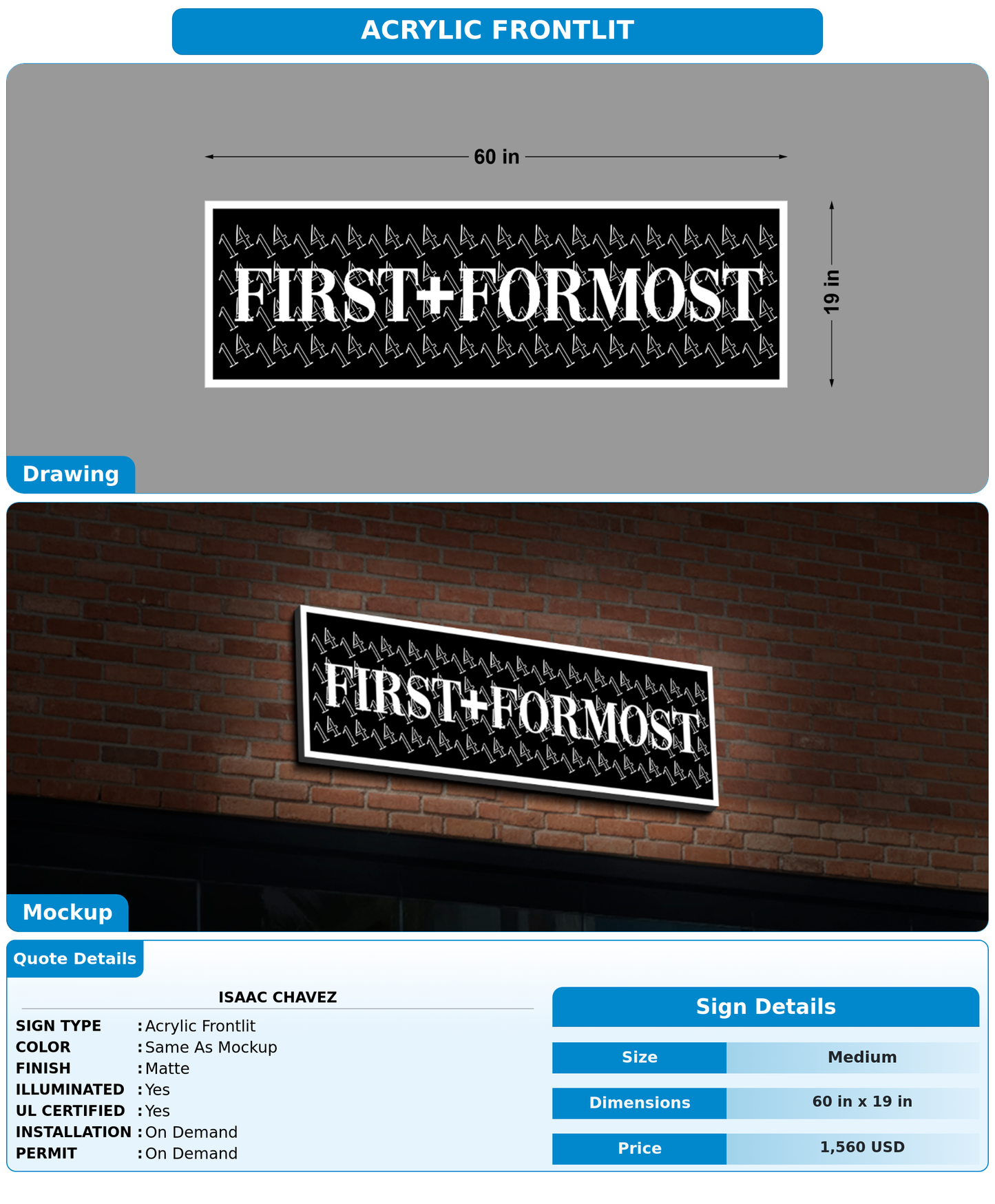 CUSTOM MOCKUP SIGN FOR Isaac Chavez