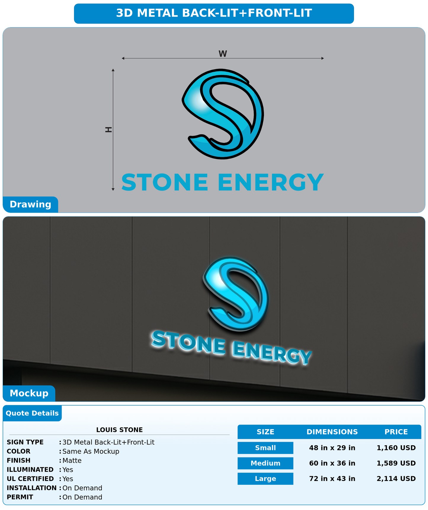 CUSTOM MOCKUP SIGN FOR Louis Stone