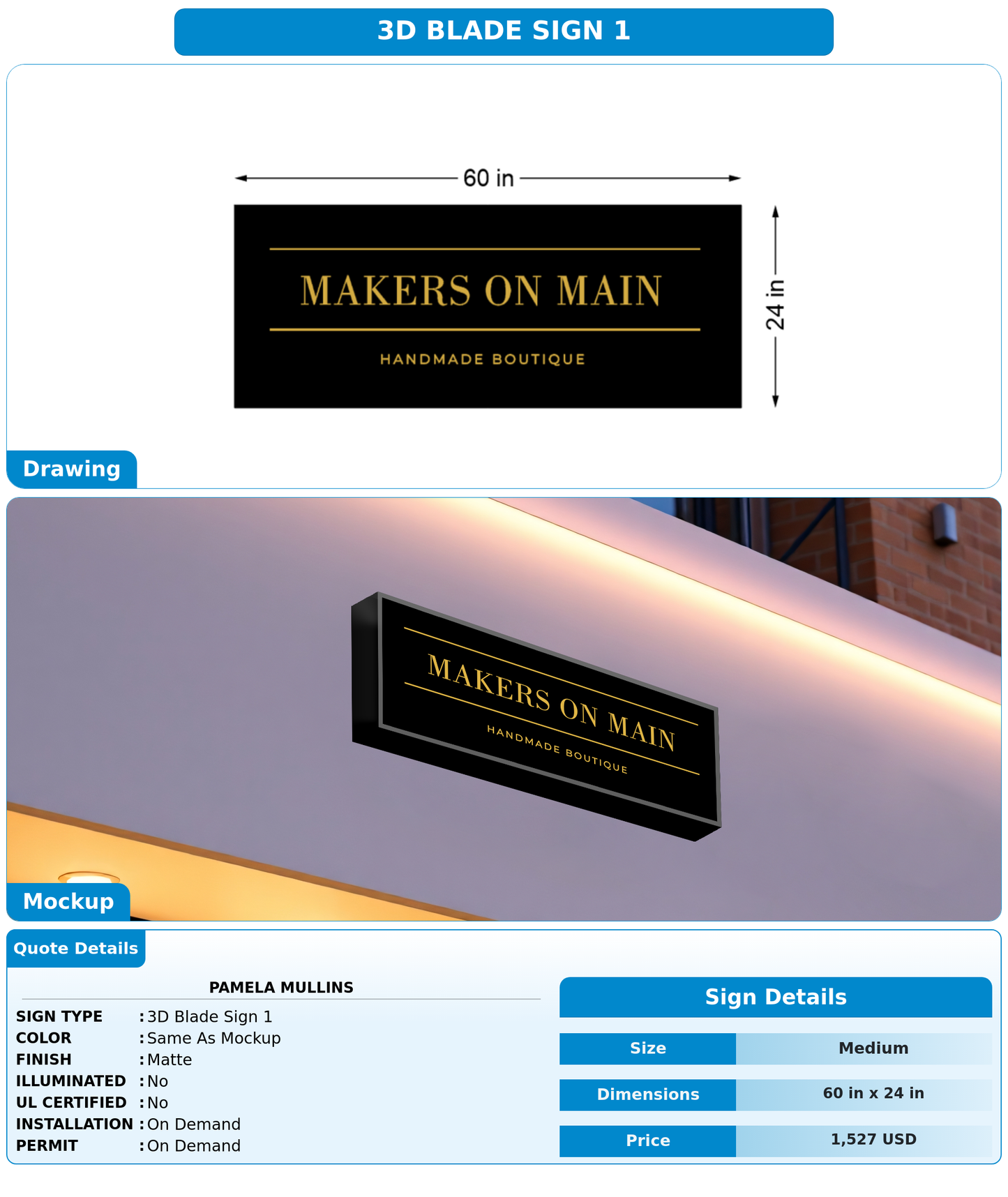 CUSTOM MOCKUP SIGN FOR Pamela Mullins
