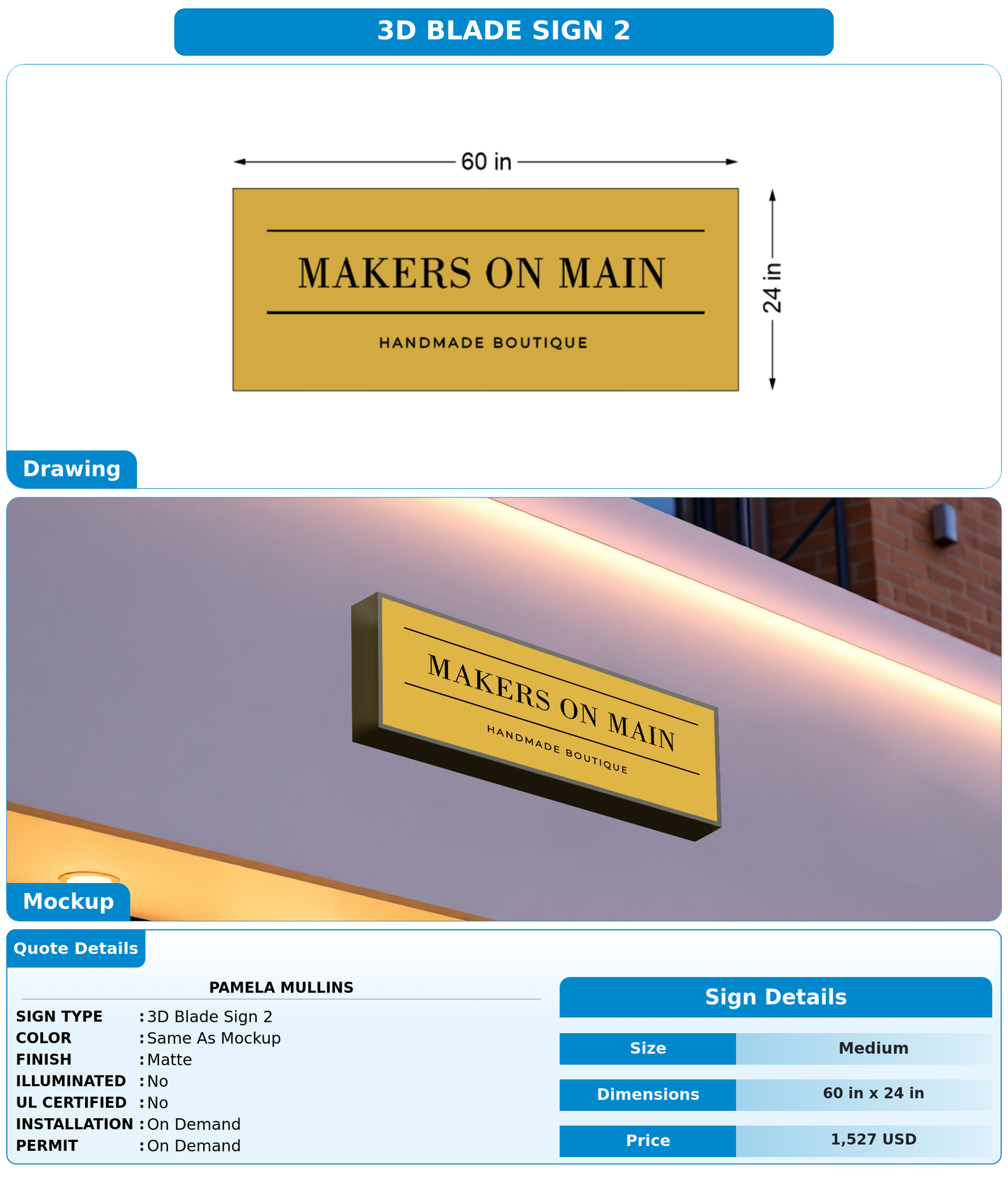 CUSTOM MOCKUP SIGN FOR Pamela Mullins