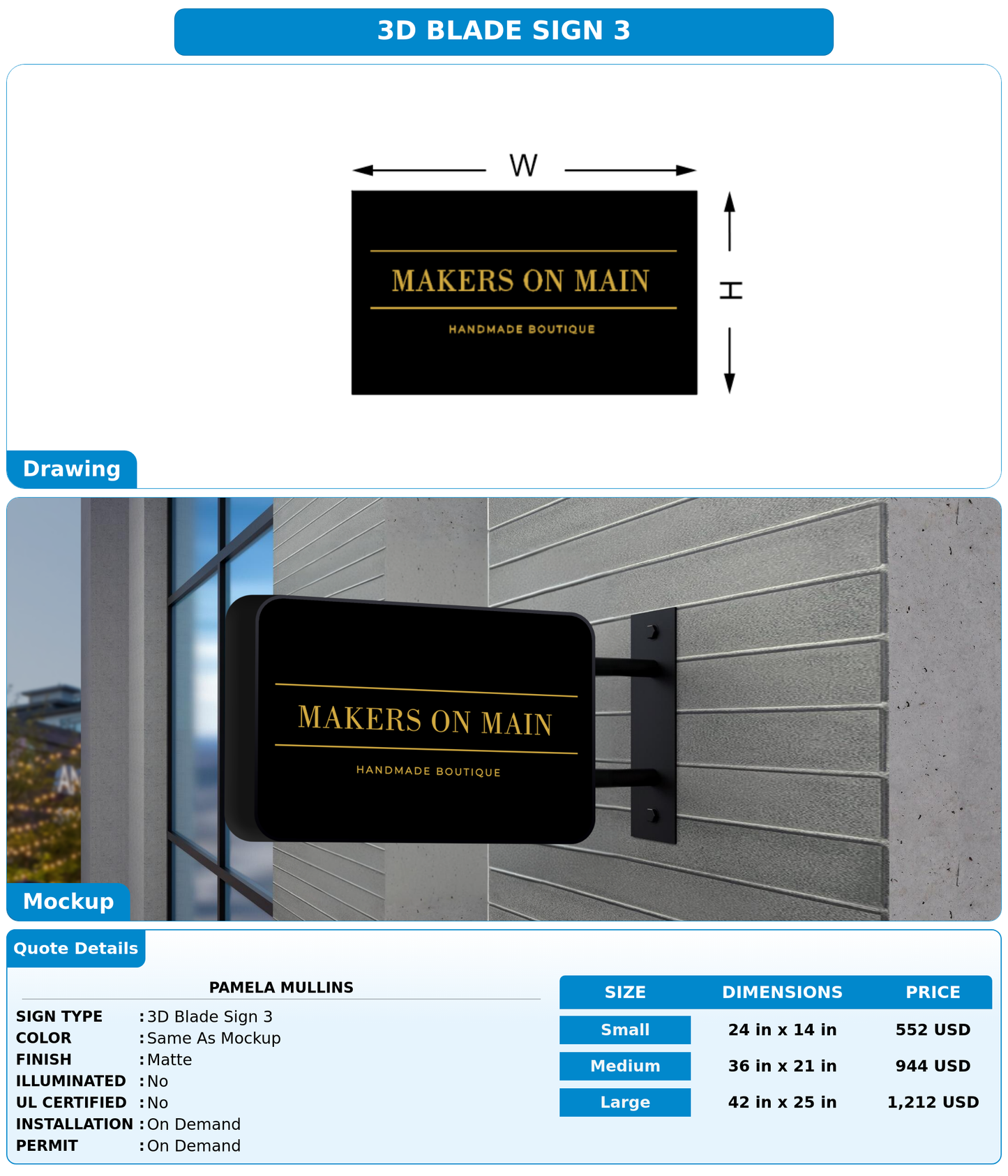 CUSTOM MOCKUP SIGN FOR Pamela Mullins
