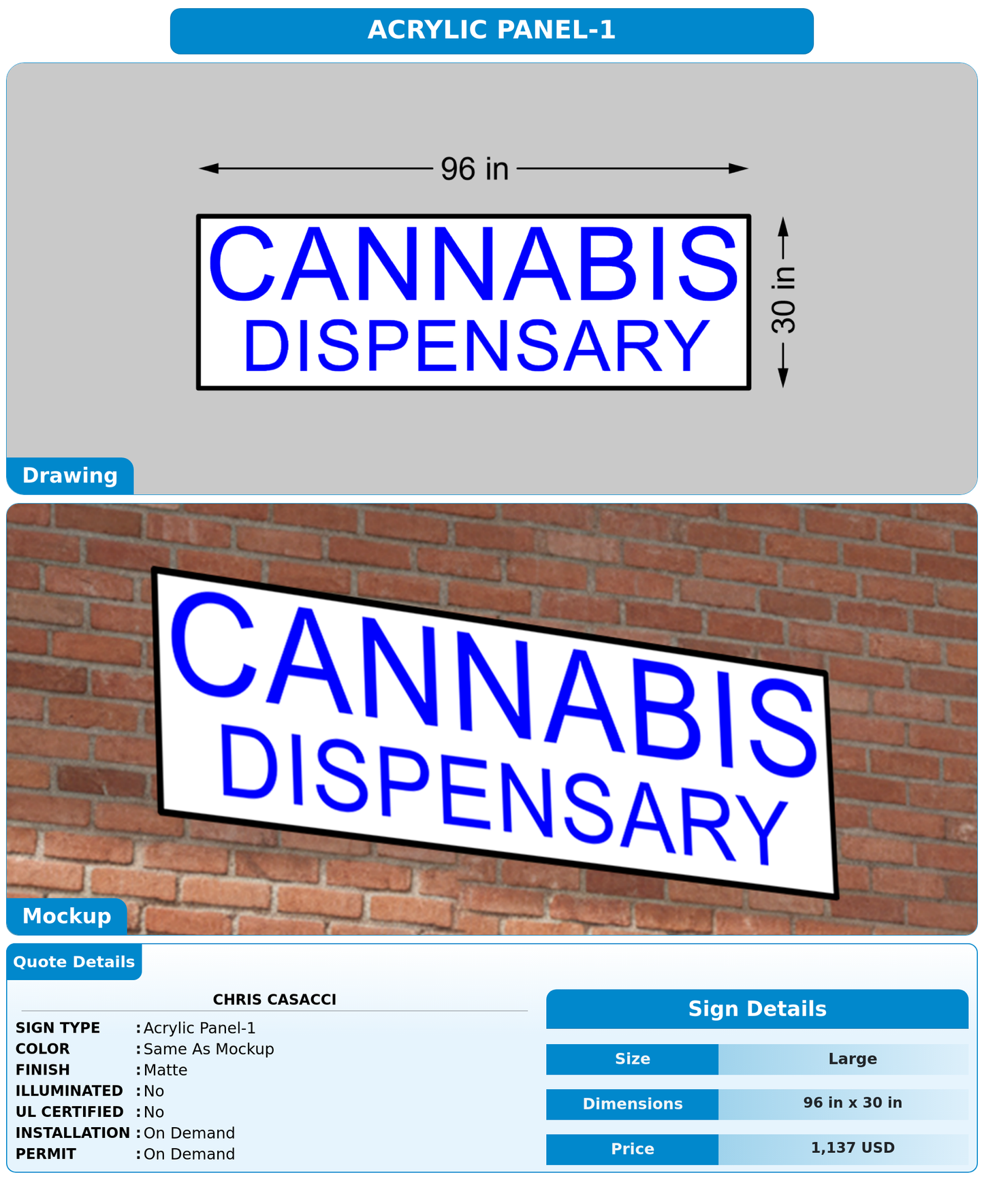 CUSTOM MOCKUP SIGN FOR Chris Casacci