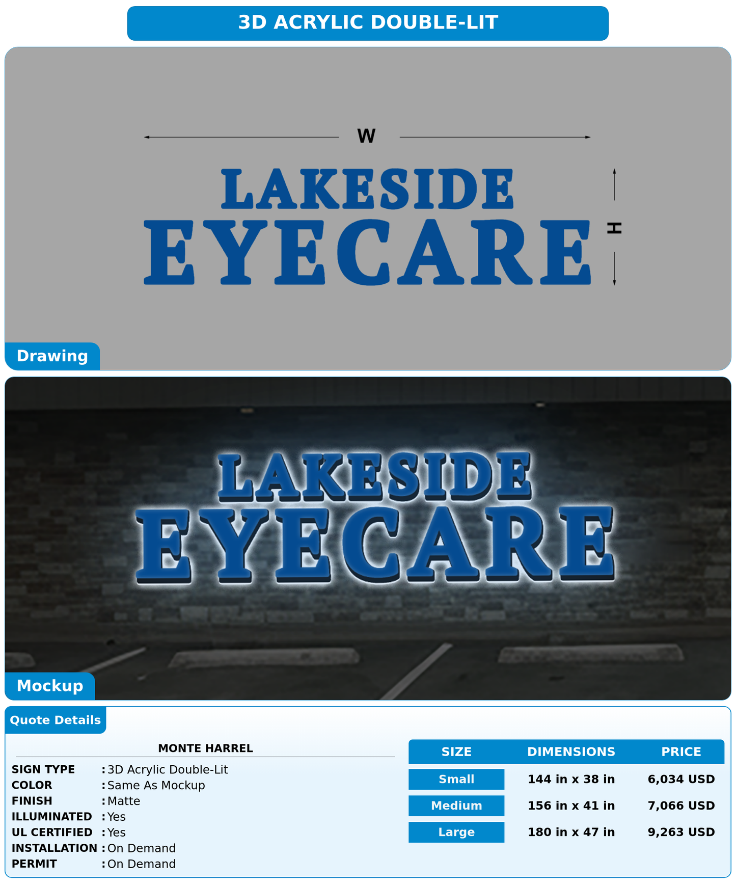 CUSTOM MOCKUP SIGN FOR MONTE HARREL