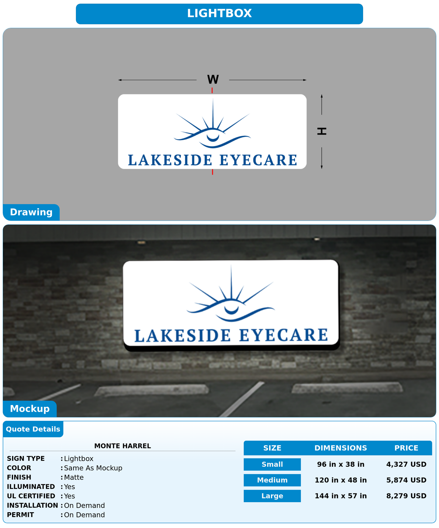 CUSTOM MOCKUP SIGN FOR MONTE HARREL