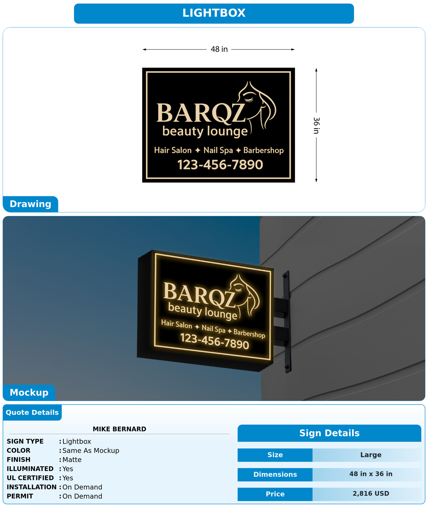 CUSTOM MOCKUP SIGN FOR Mike Bernard